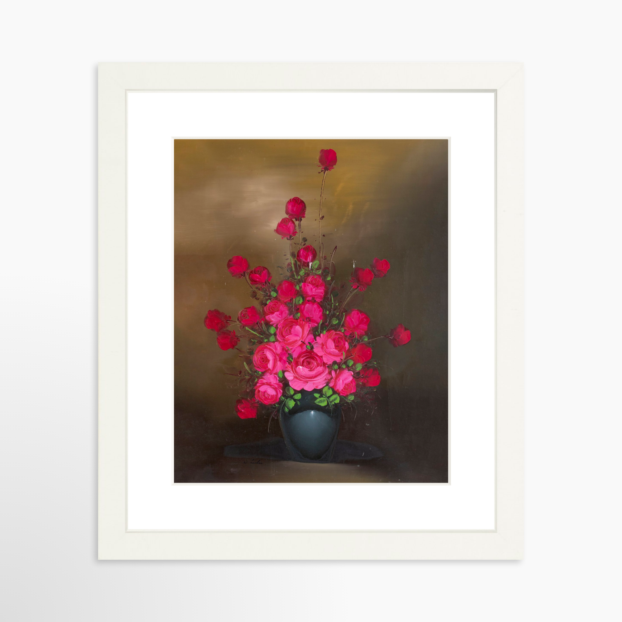 8x10 / White Frame + White Mat