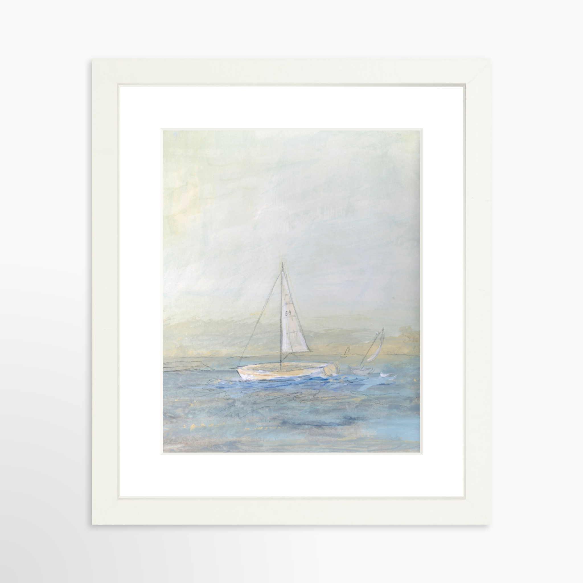 8x10 / White Frame + White Mat