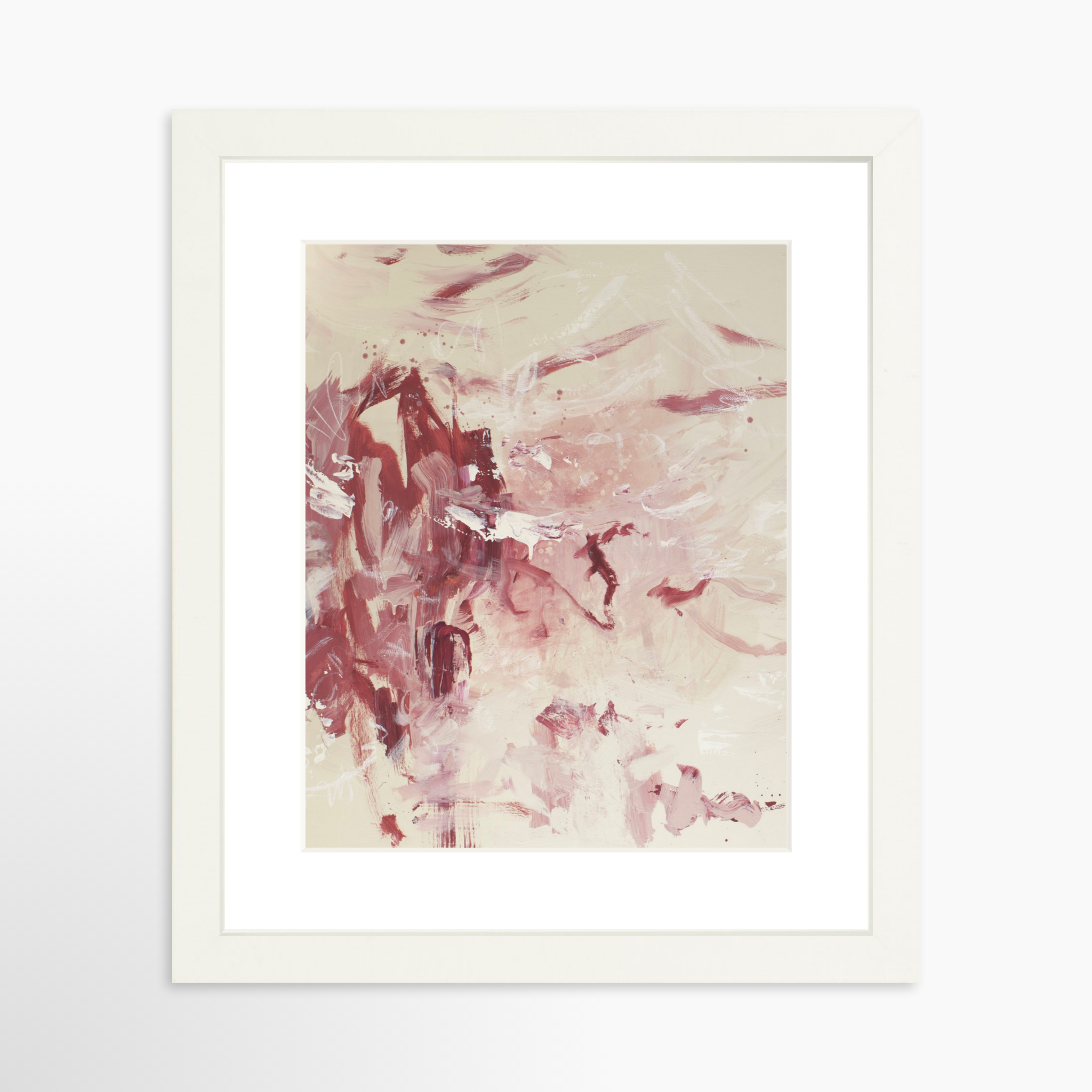 8x10 / White Frame + White Mat