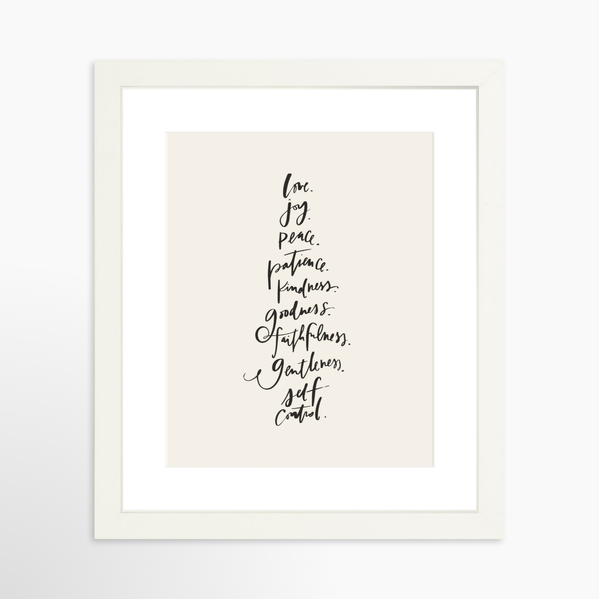 8x10 / White Frame + White Mat