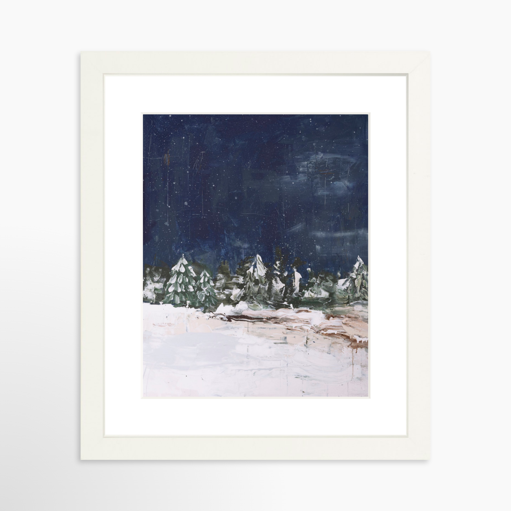 8x10 / White Frame + White Mat