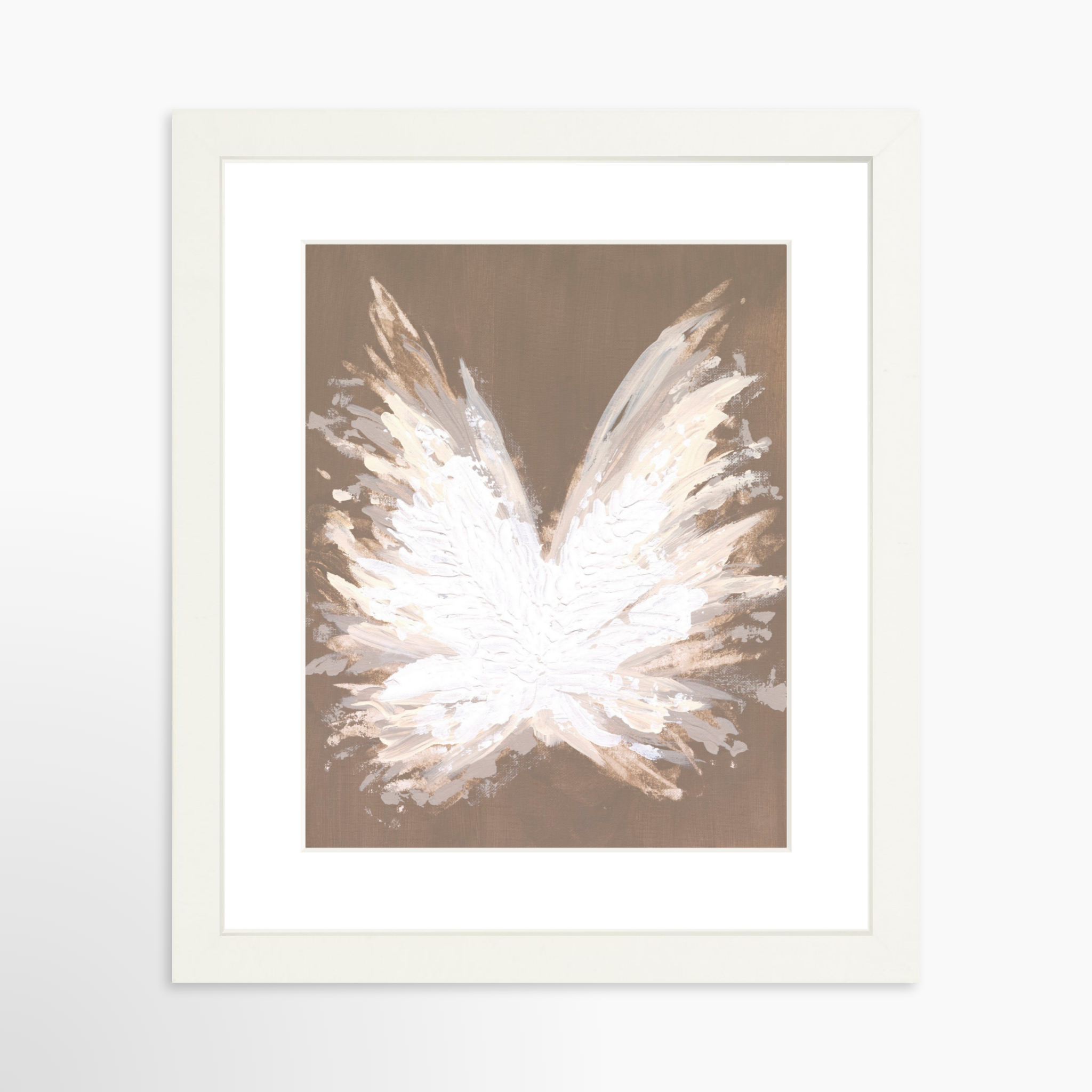 8x10 / White Frame + White Mat