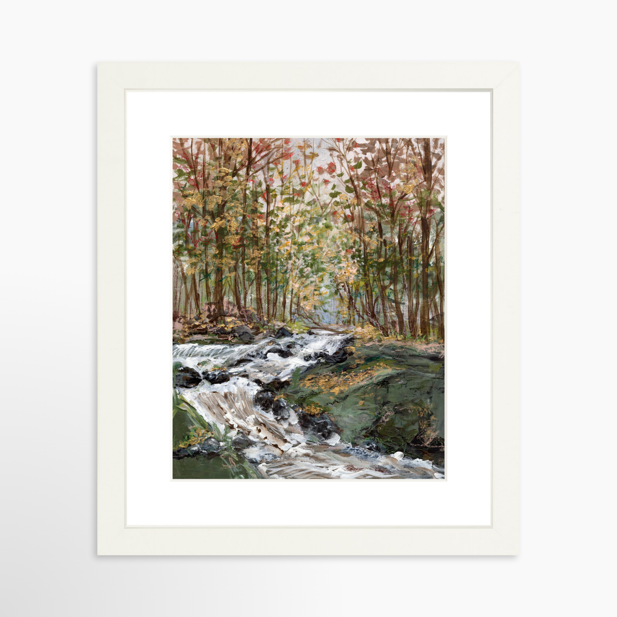 8x10 / White Frame + White Mat