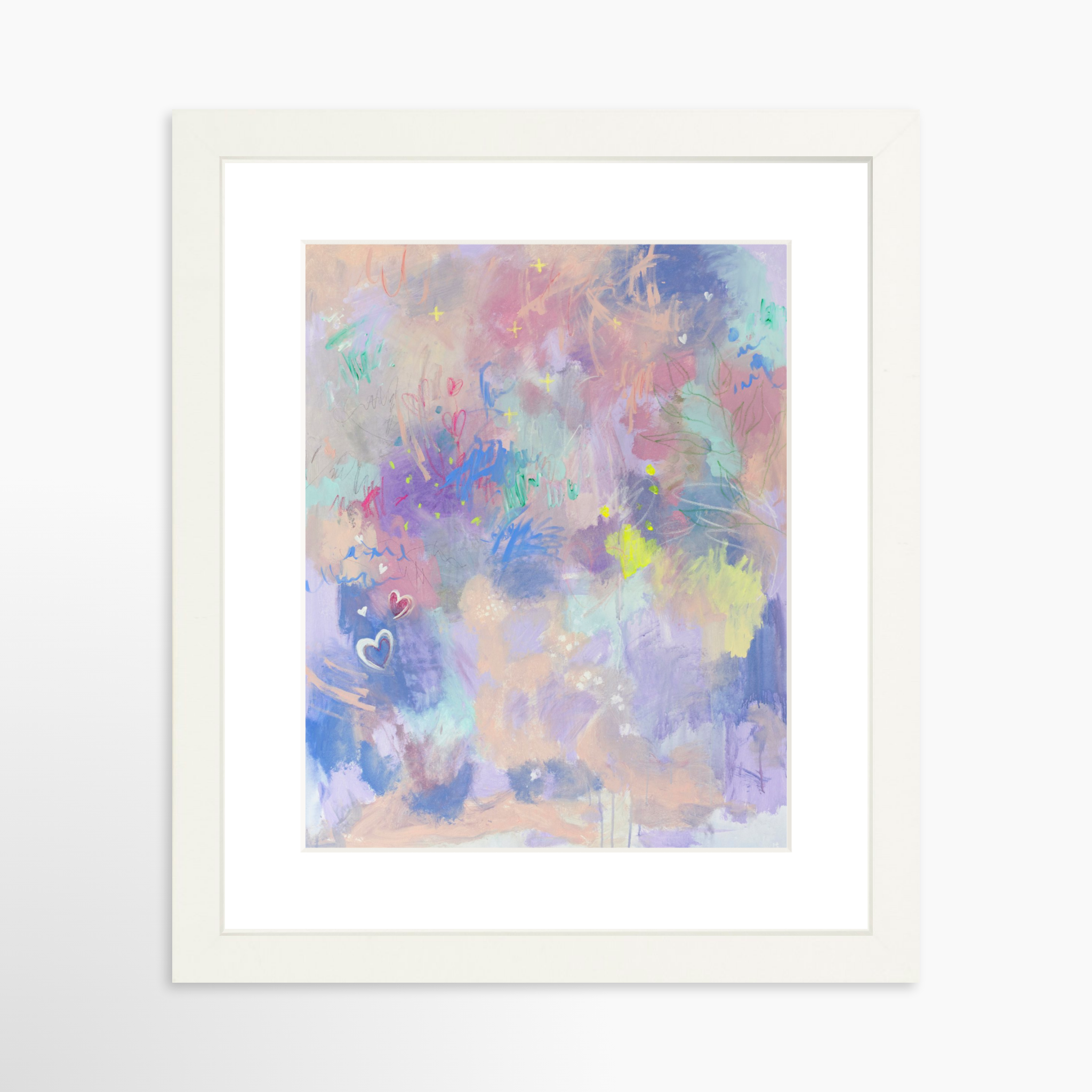 8x10 / White Frame + White Mat