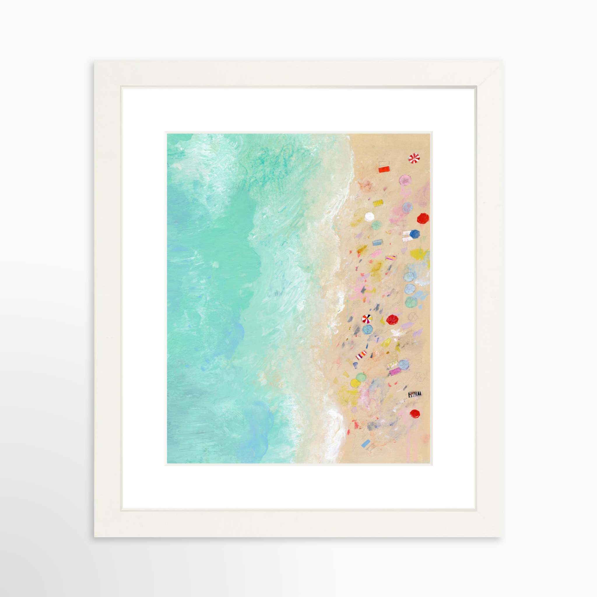 8x10 / White Frame + White Mat