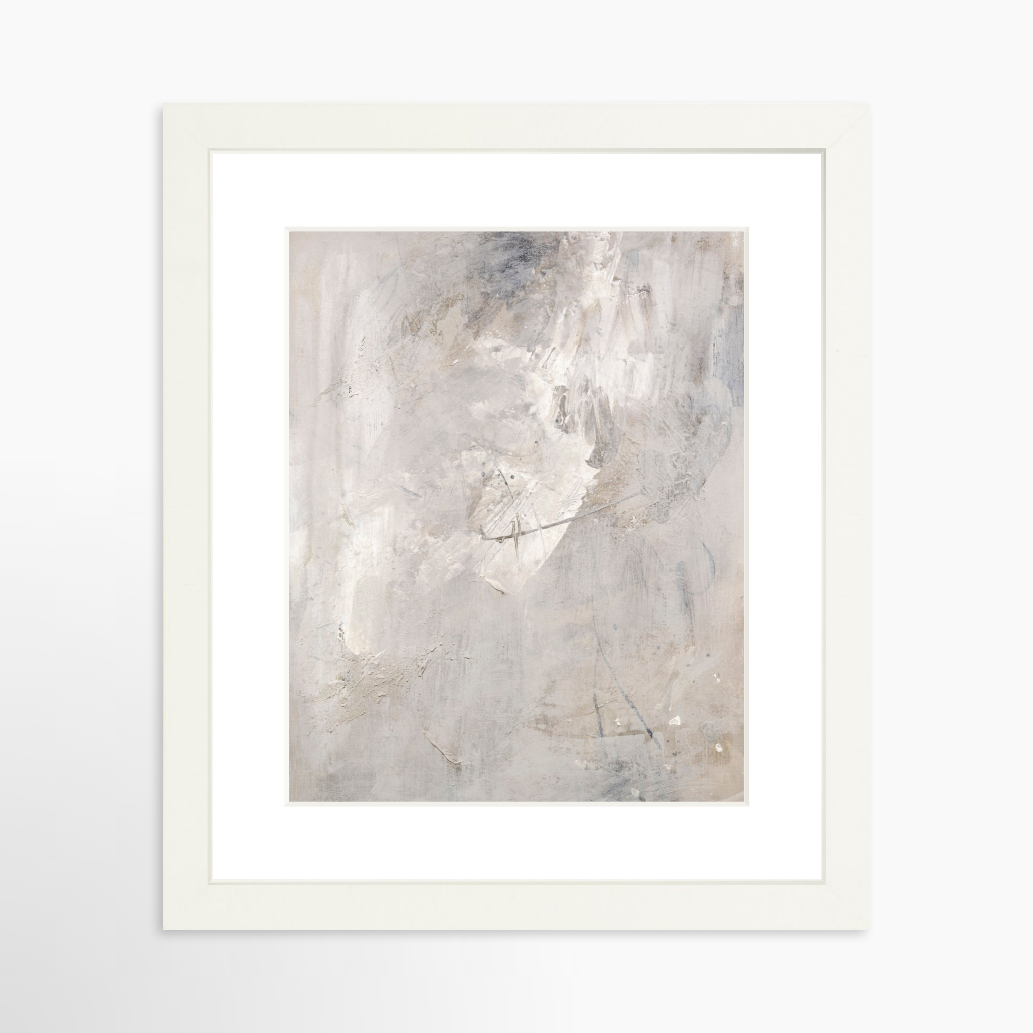 8x10 / White Frame + White Mat