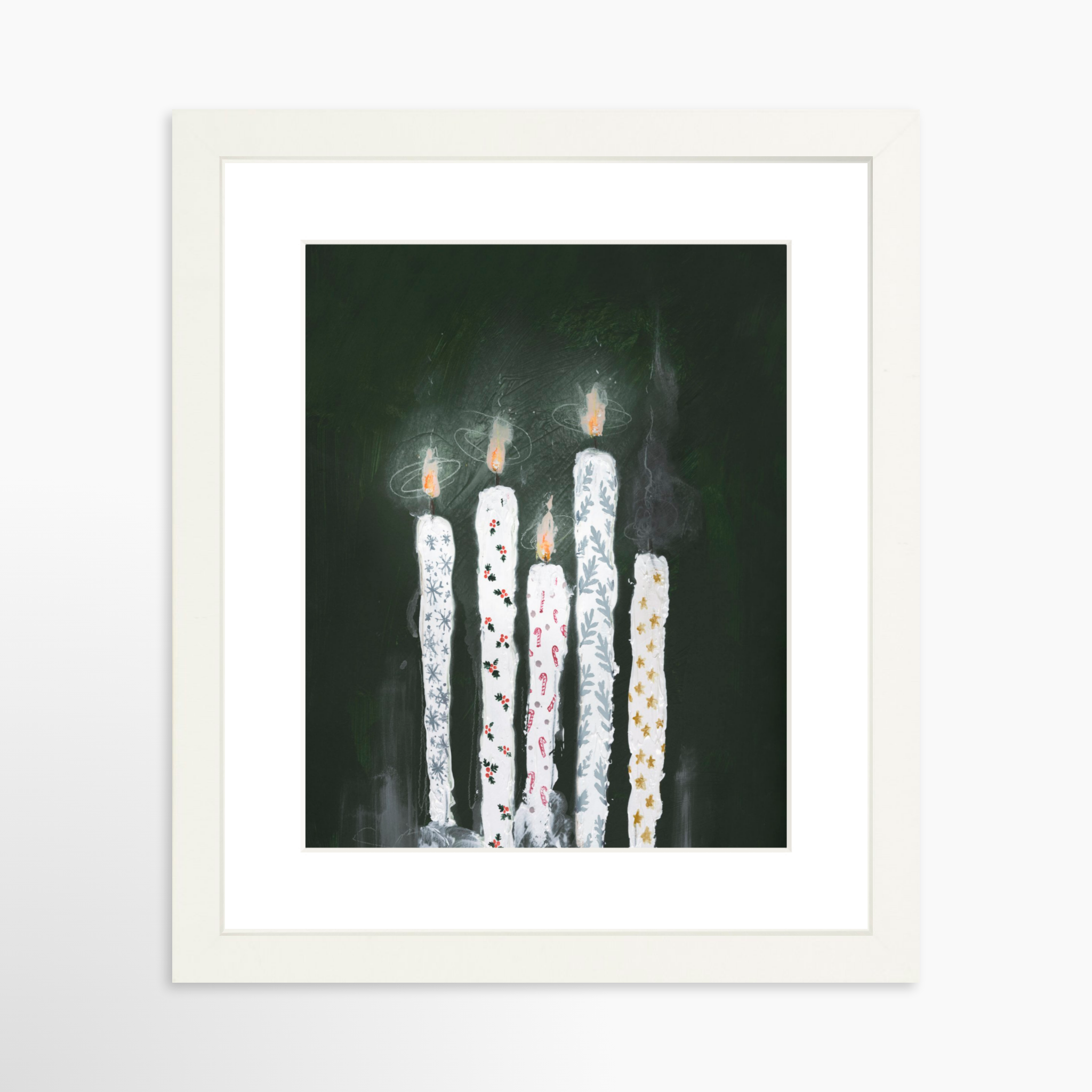 8x10 / White Frame + White Mat