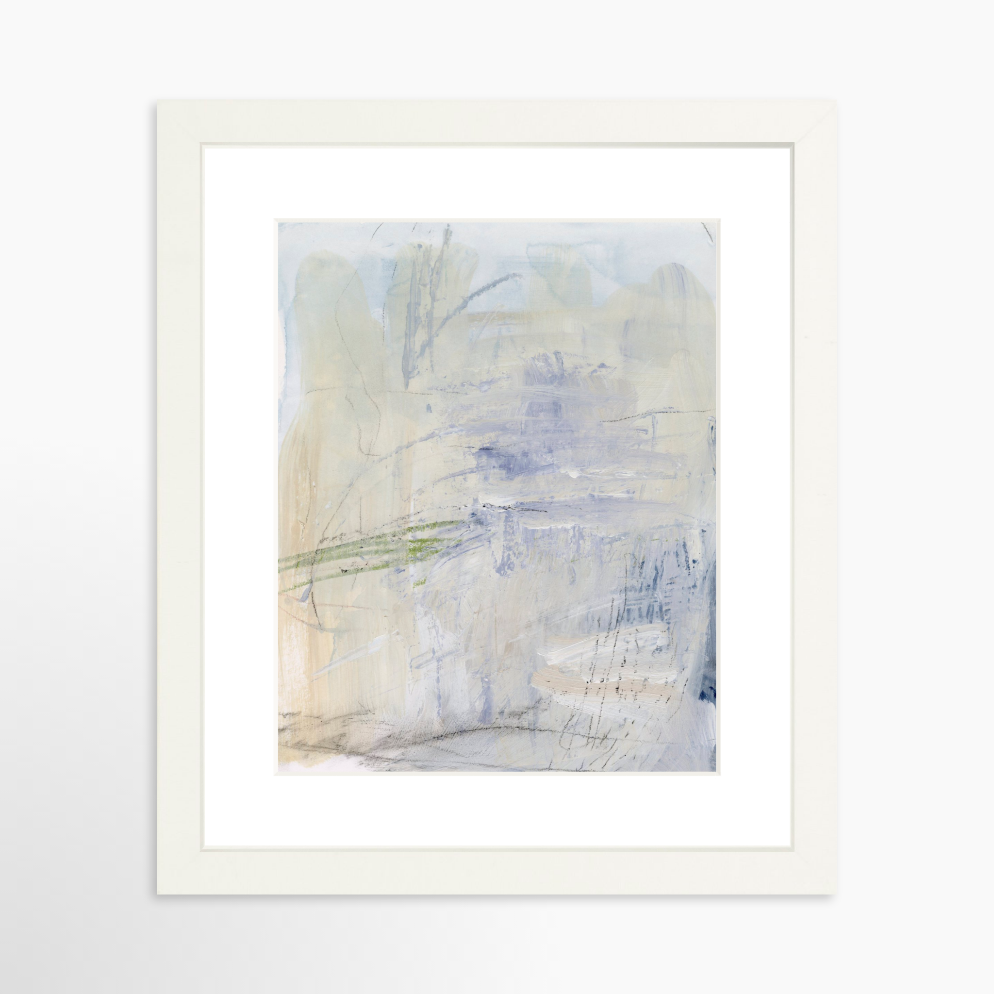 8x10 / White Frame + White Mat