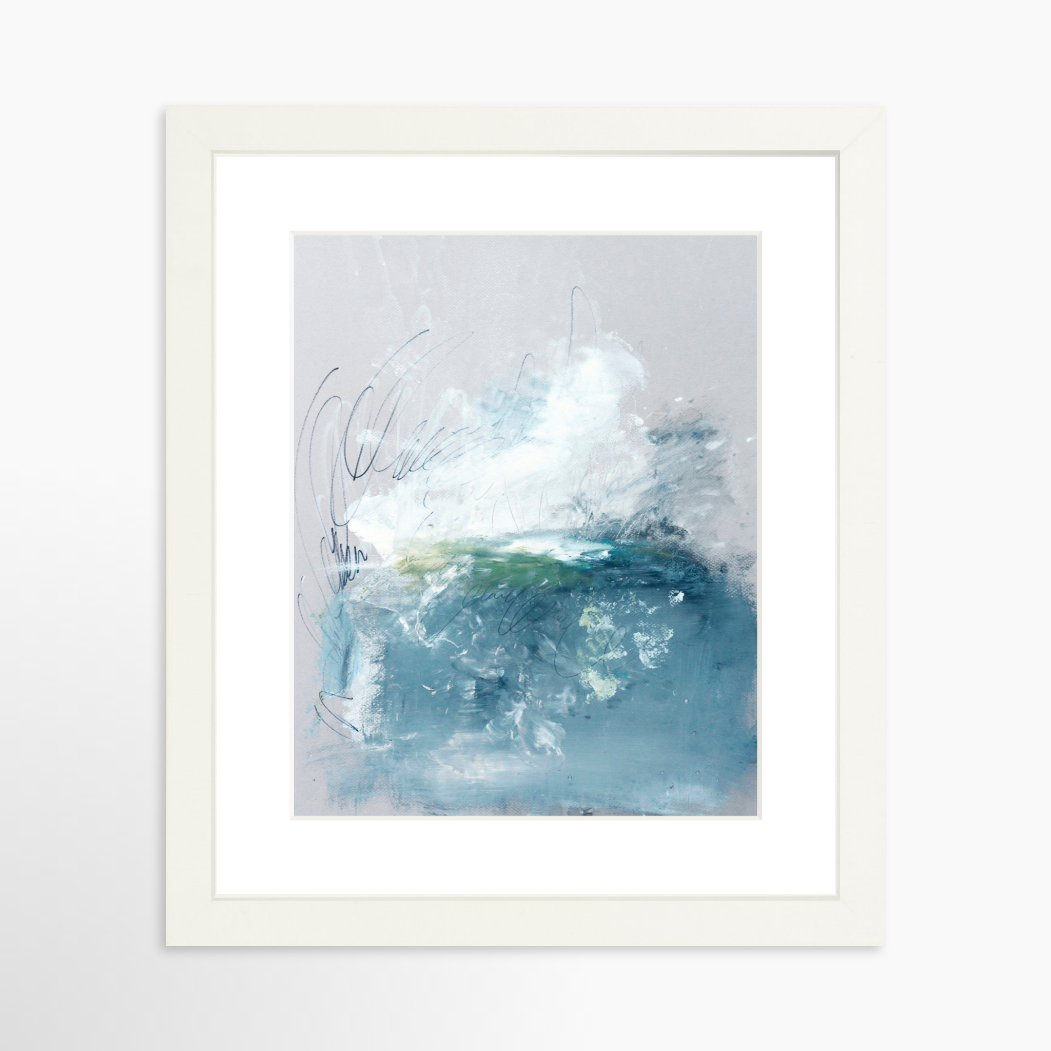 8x10 / White Frame + White Mat