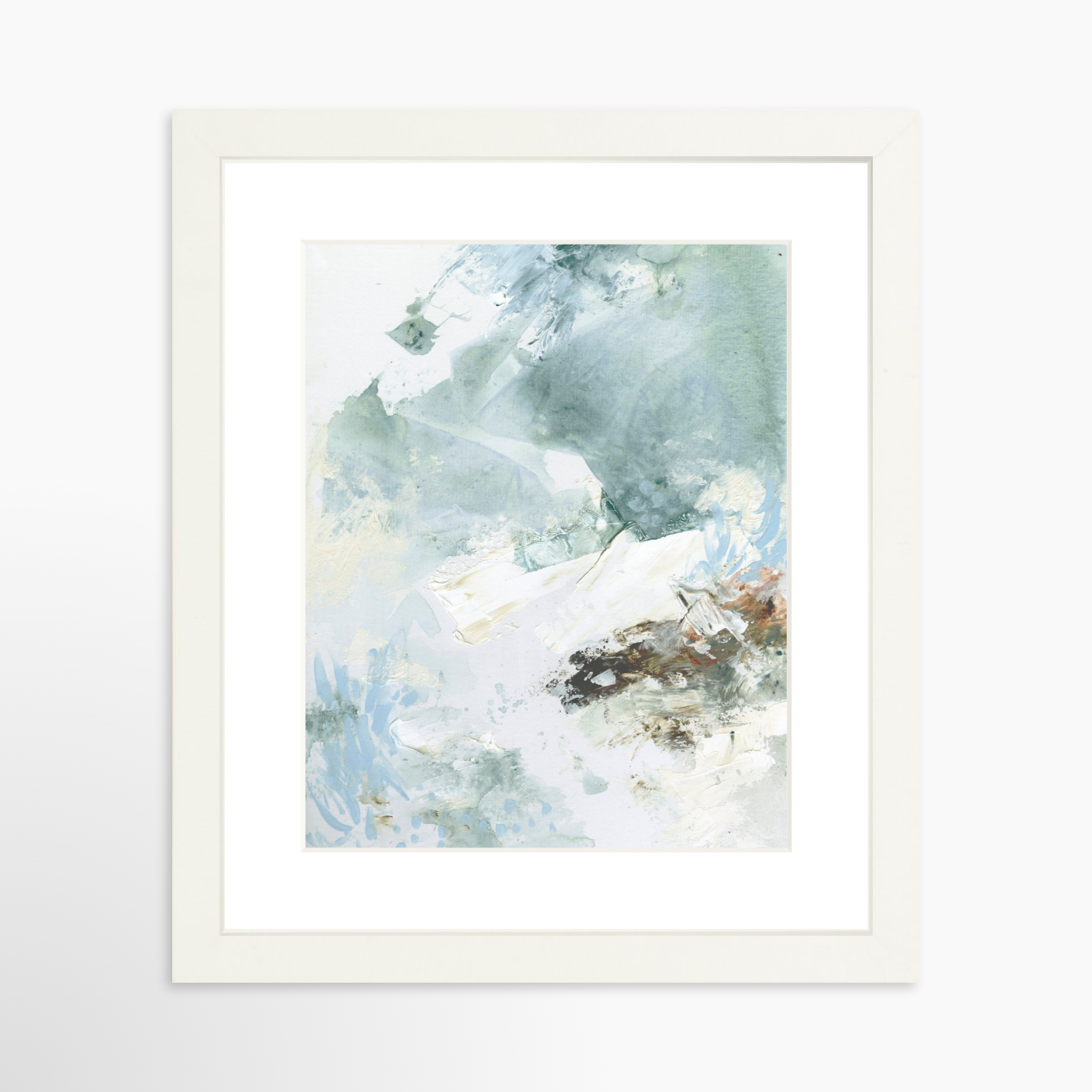 8x10 / White Frame + White Mat