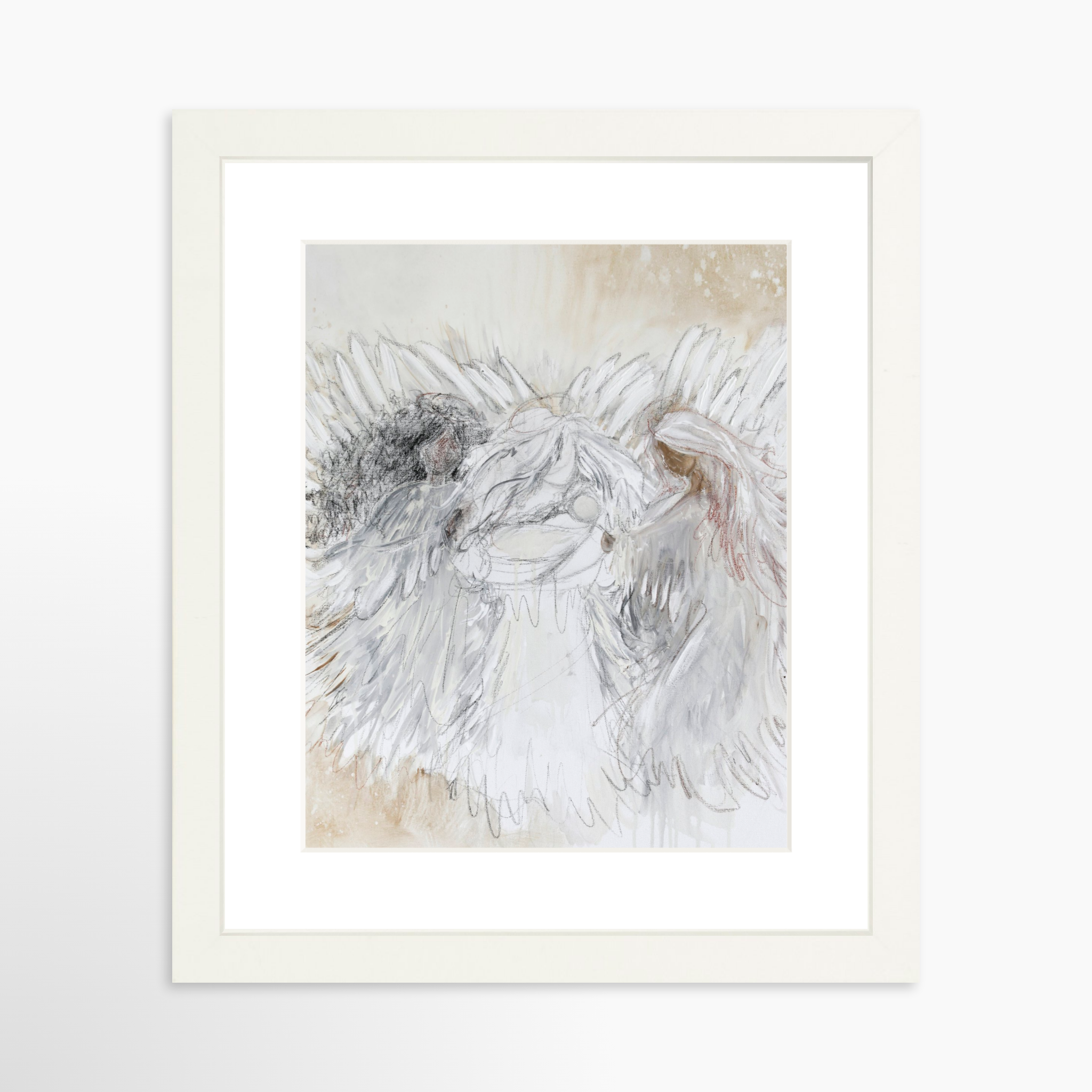 8x10 / White Frame + White Mat