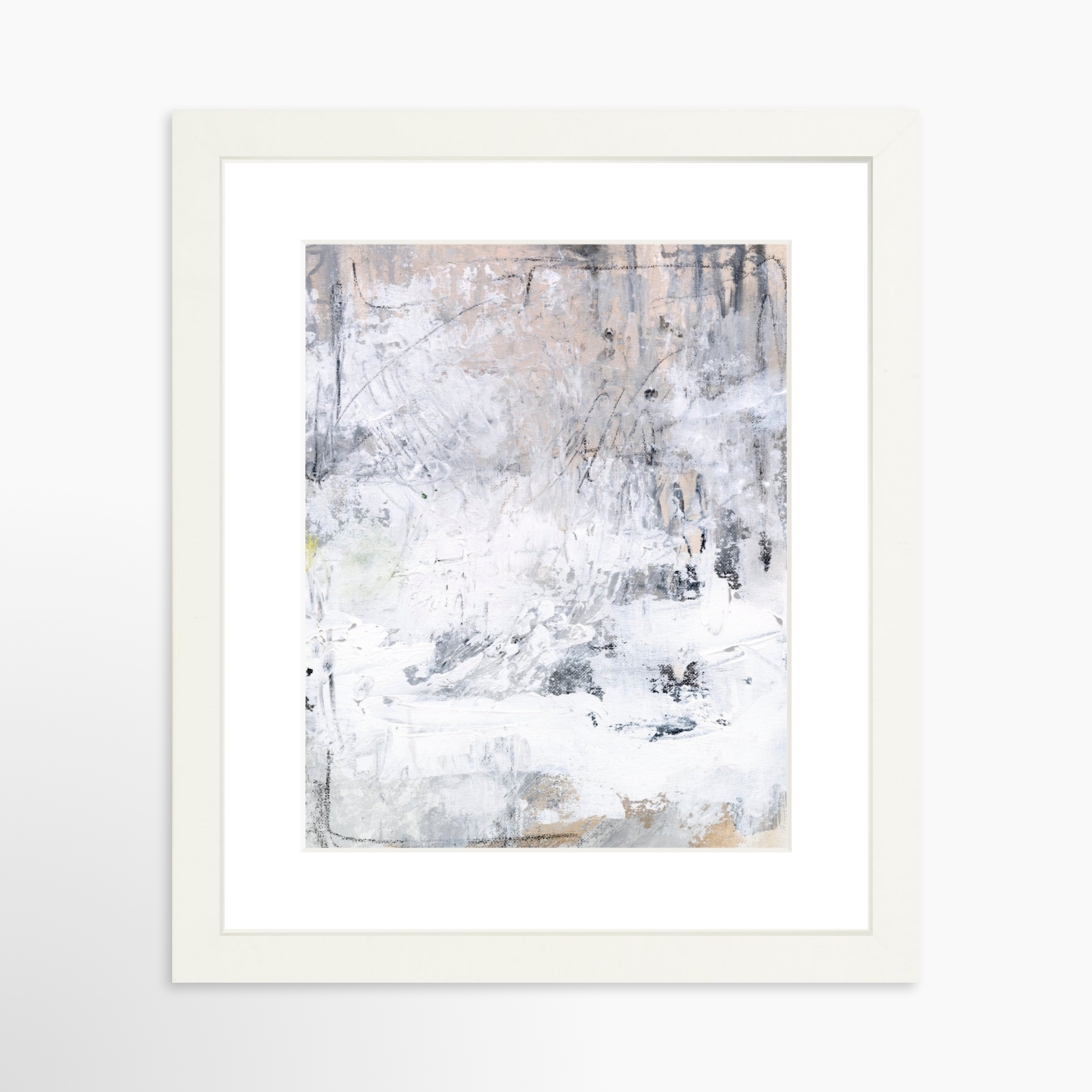 8x10 / White Frame + White Mat