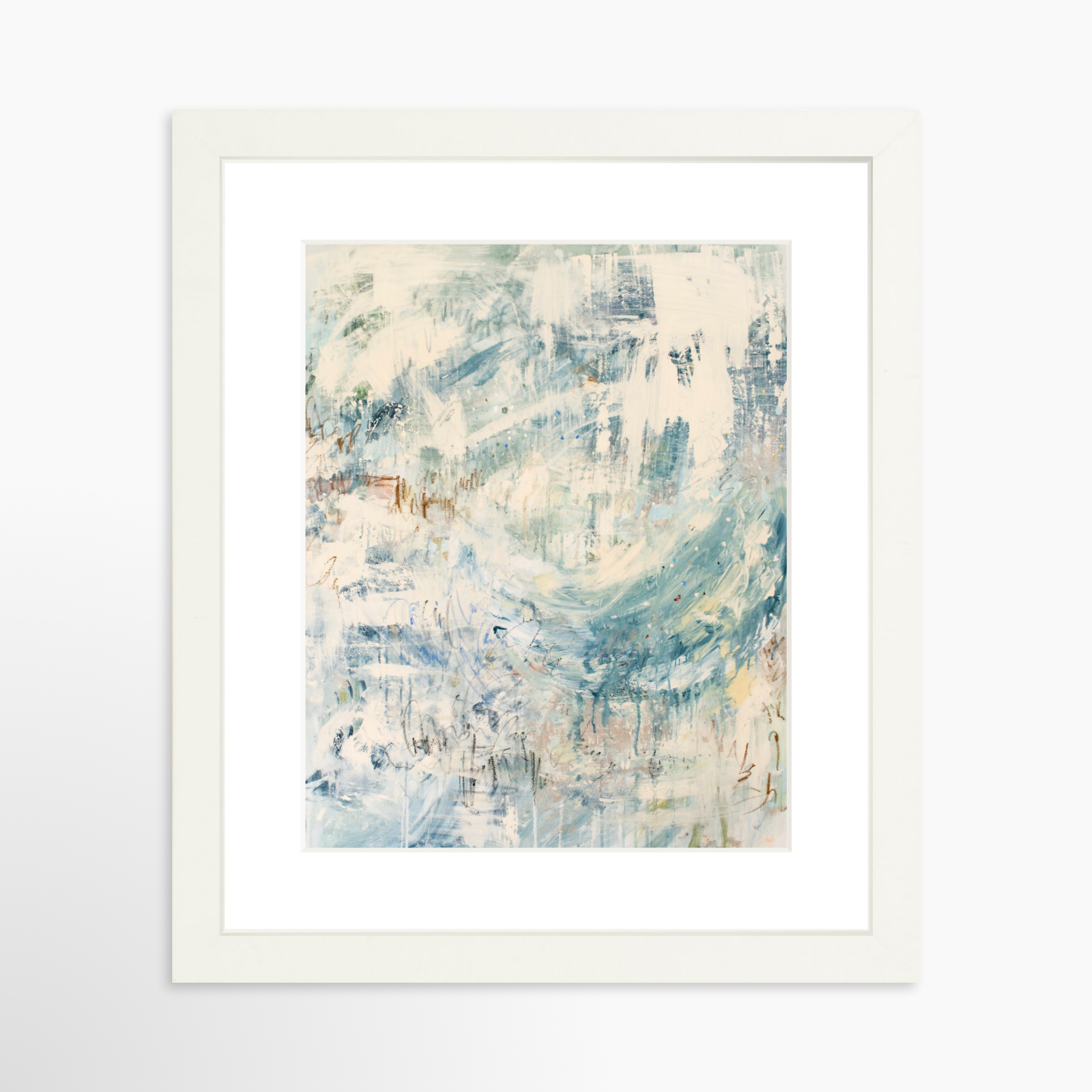 8x10 / White Frame + White Mat