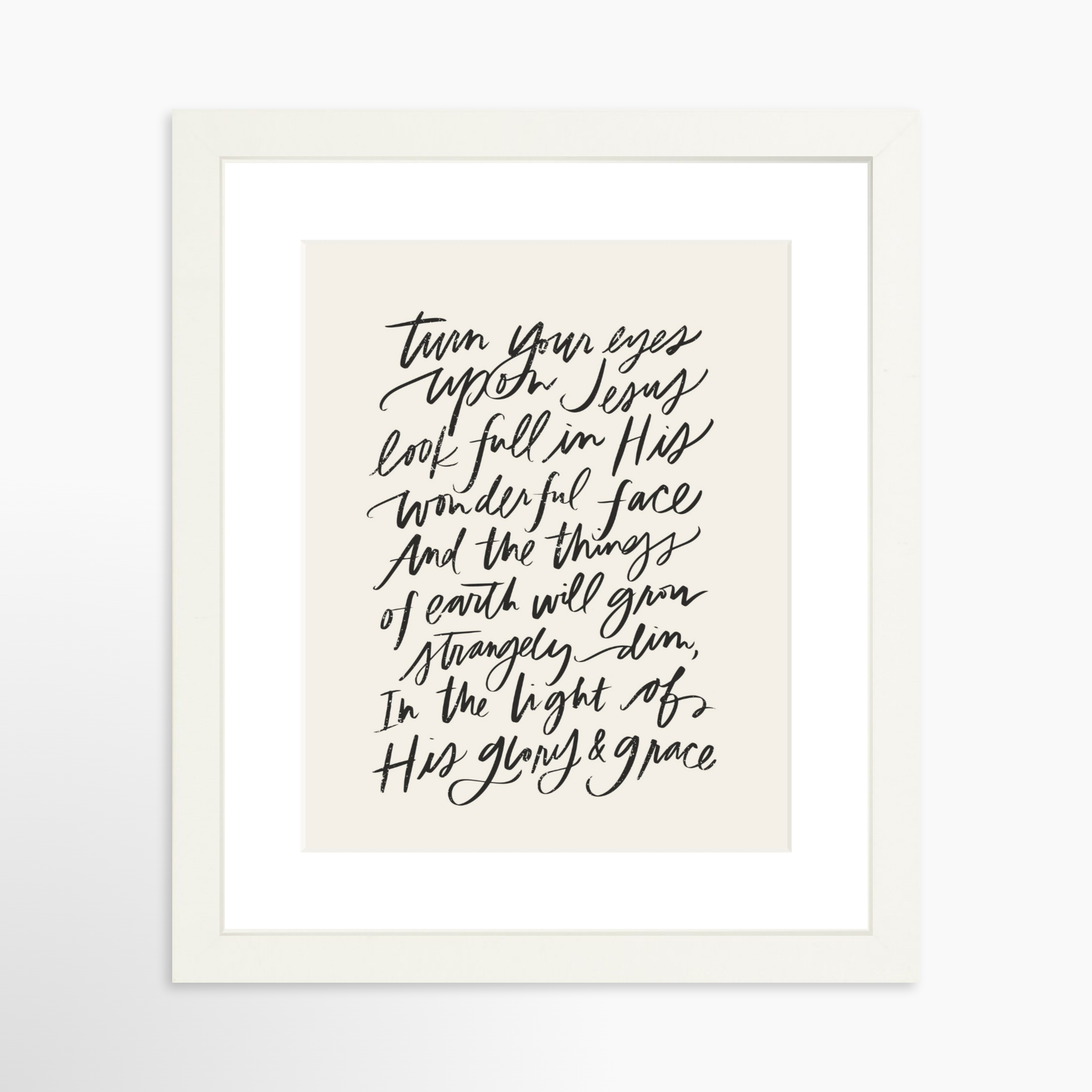 8x10 / White Frame + White Mat