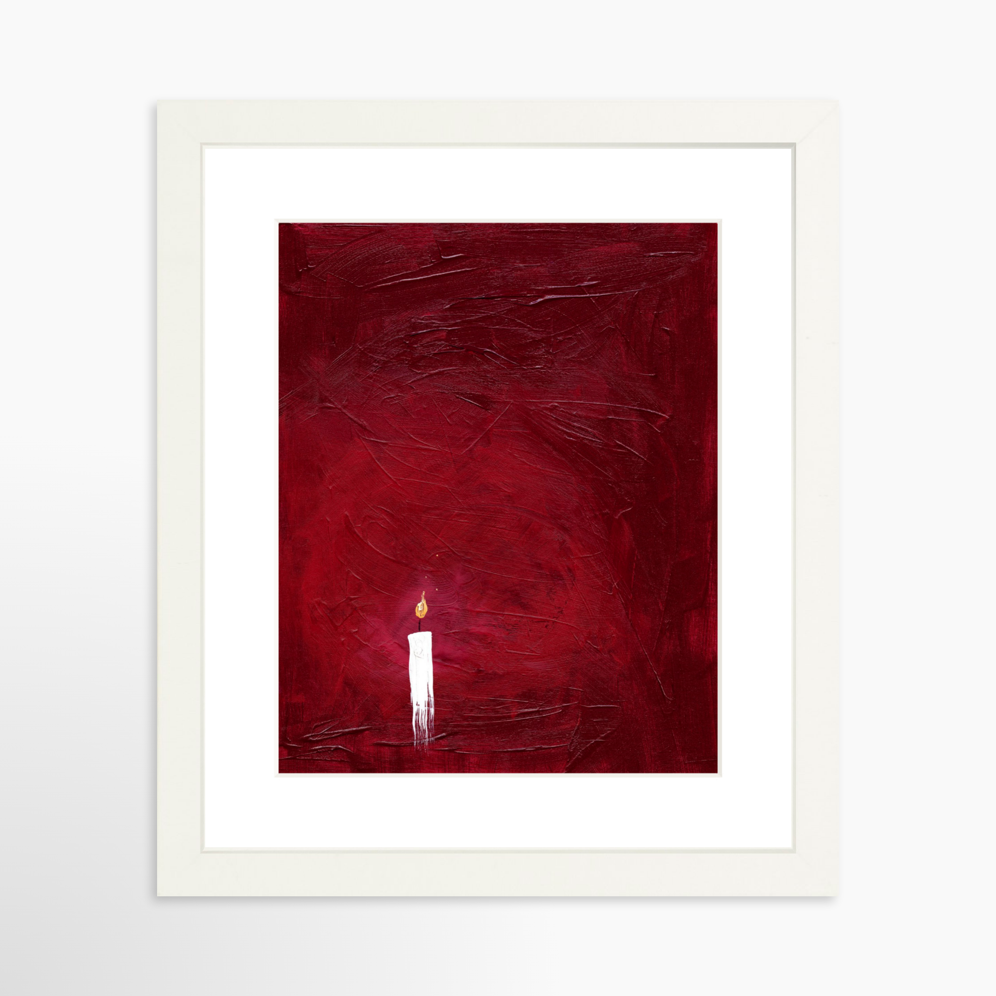 8x10 / White Frame + White Mat