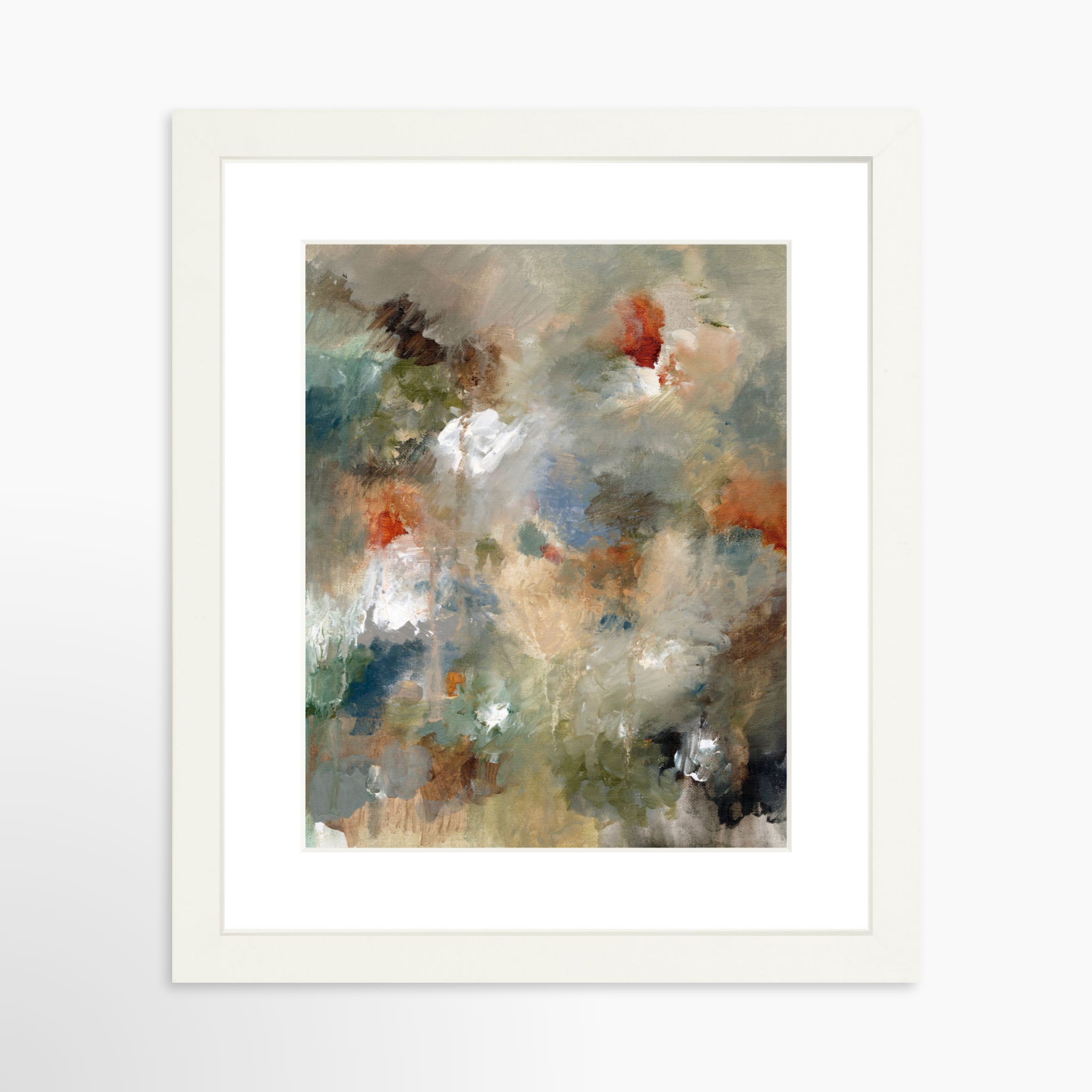 8x10 / White Frame + White Mat