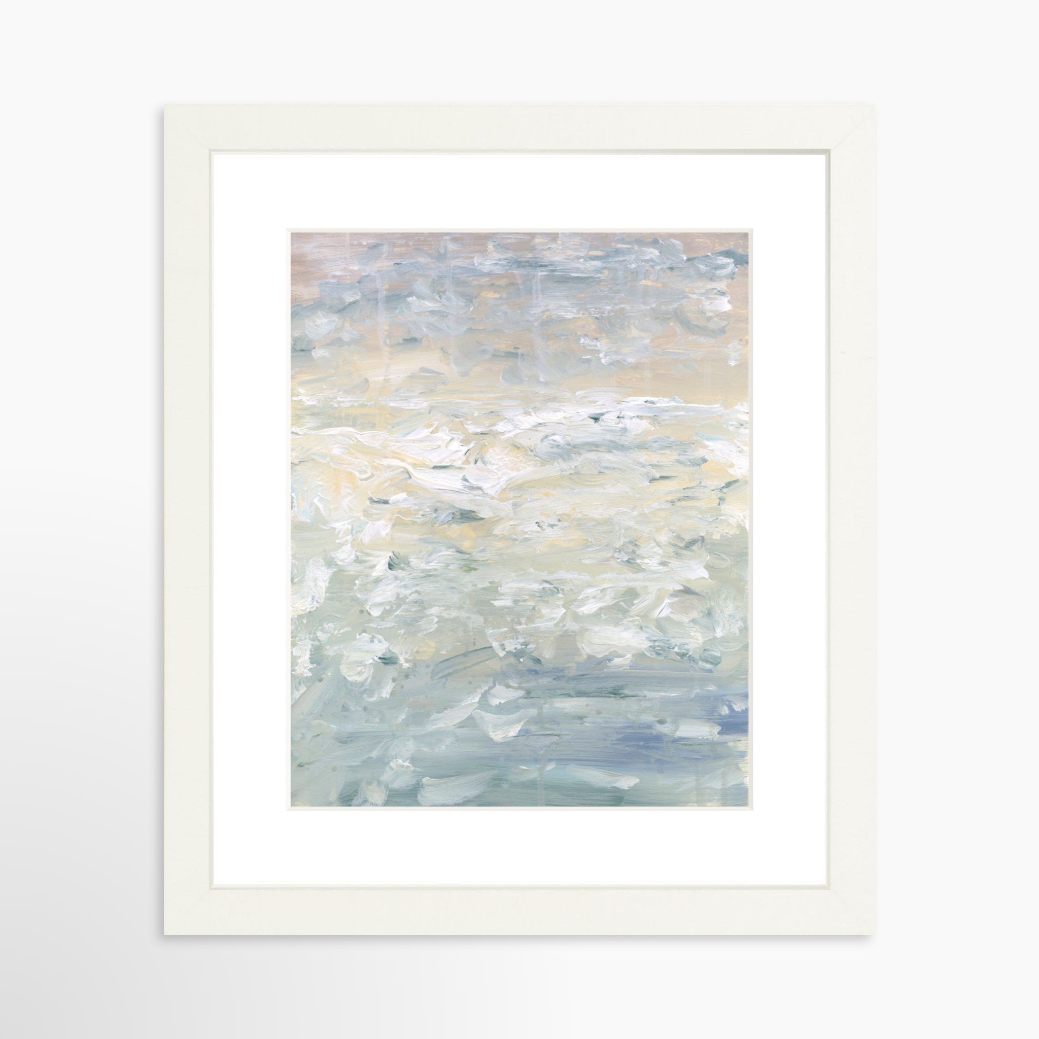 8x10 / White Frame + White Mat