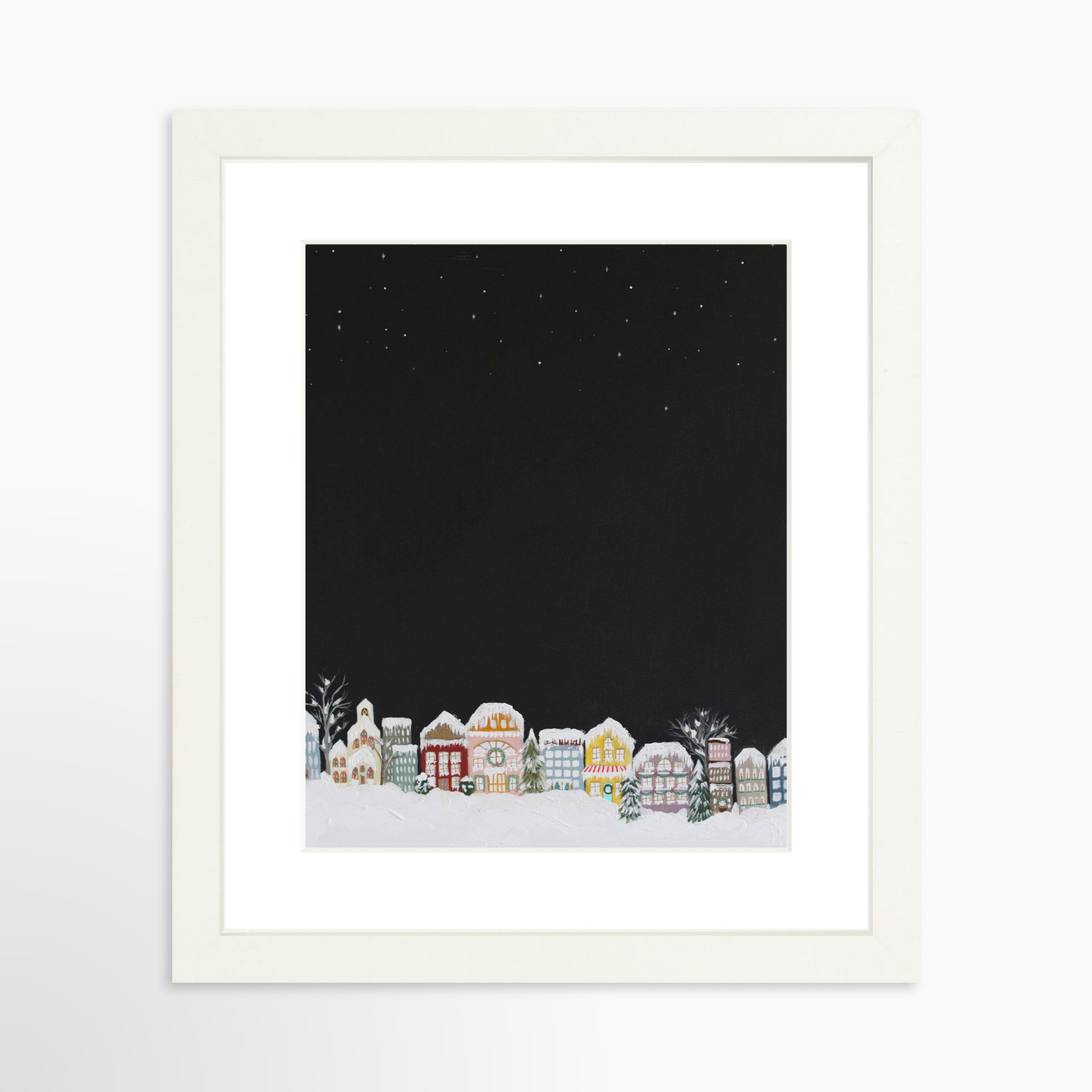 8x10 / White Frame + White Mat