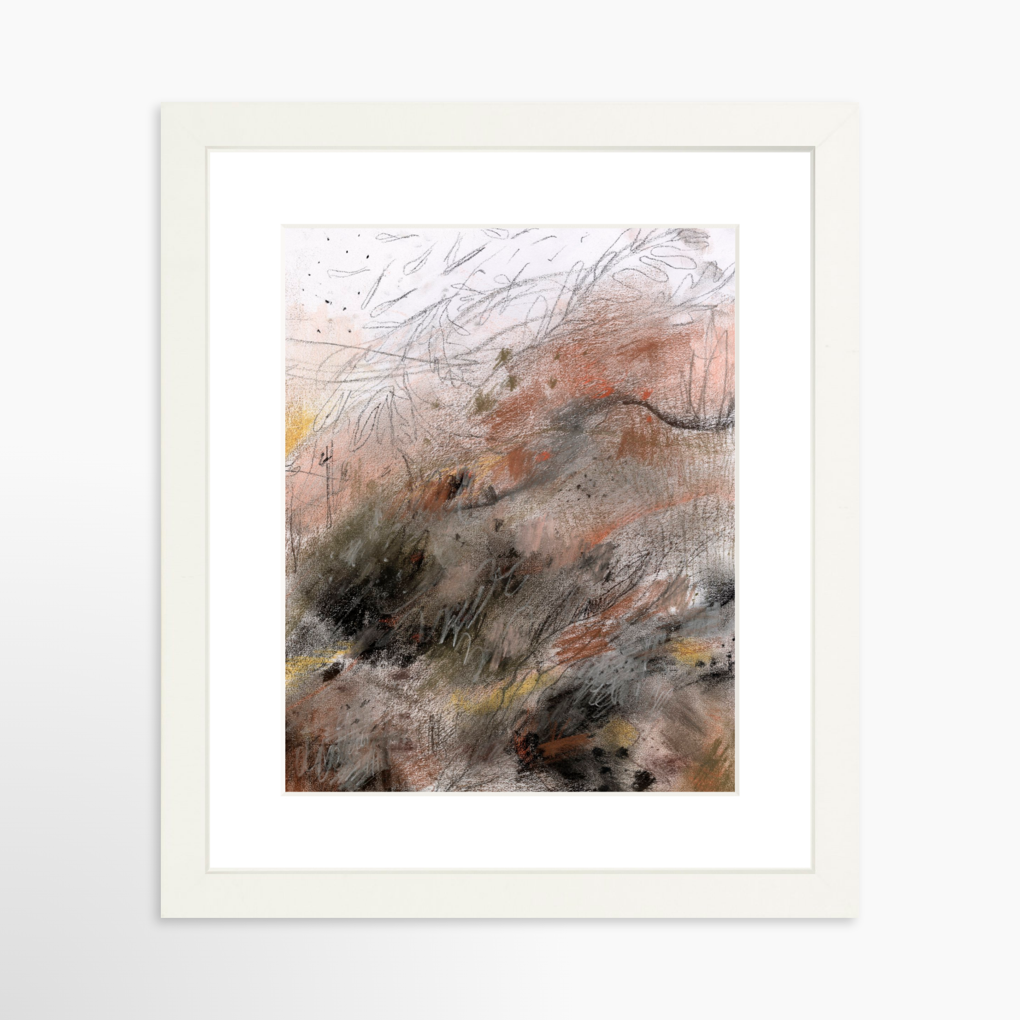 8x10 / White Frame + White Mat