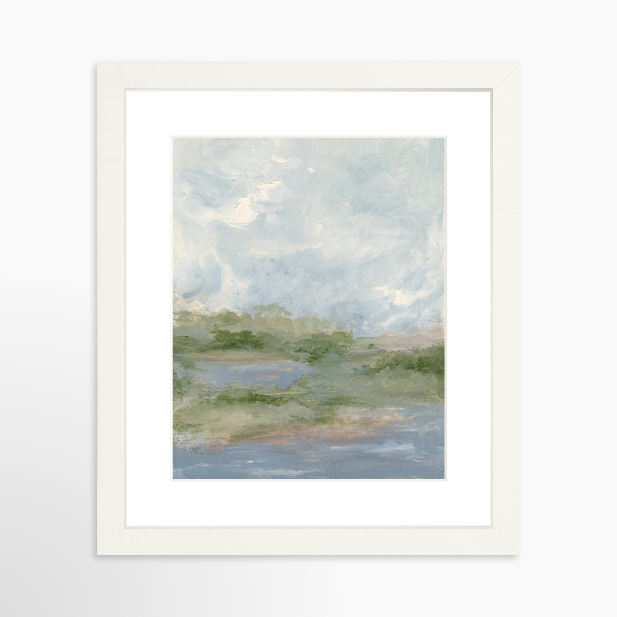 8x10 / White Frame + White Mat