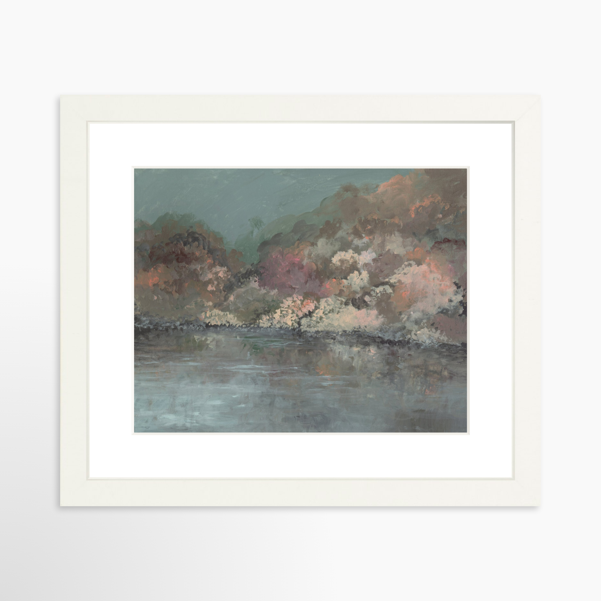 10x8 / White Frame + White Mat