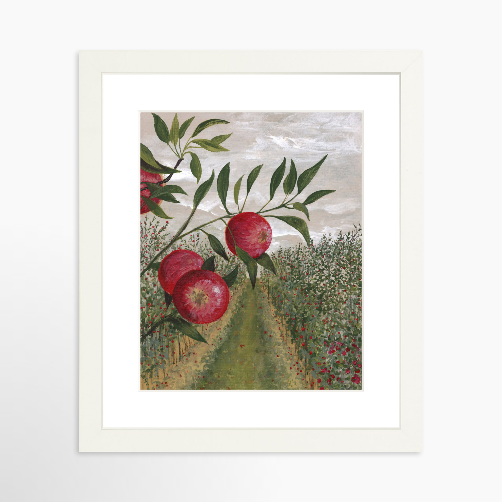 8x10 / White Frame + White Mat