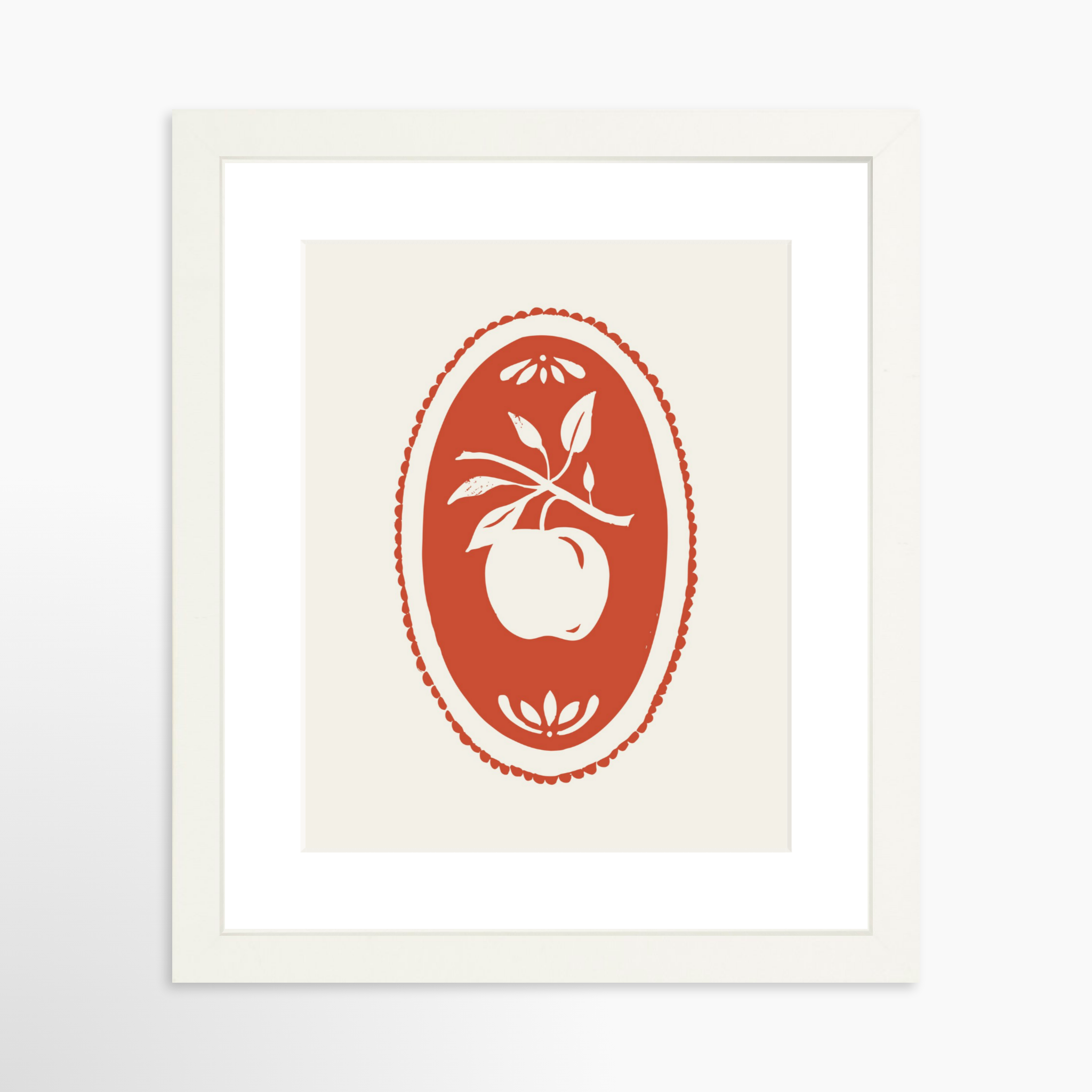 8x10 / White Frame + White Mat