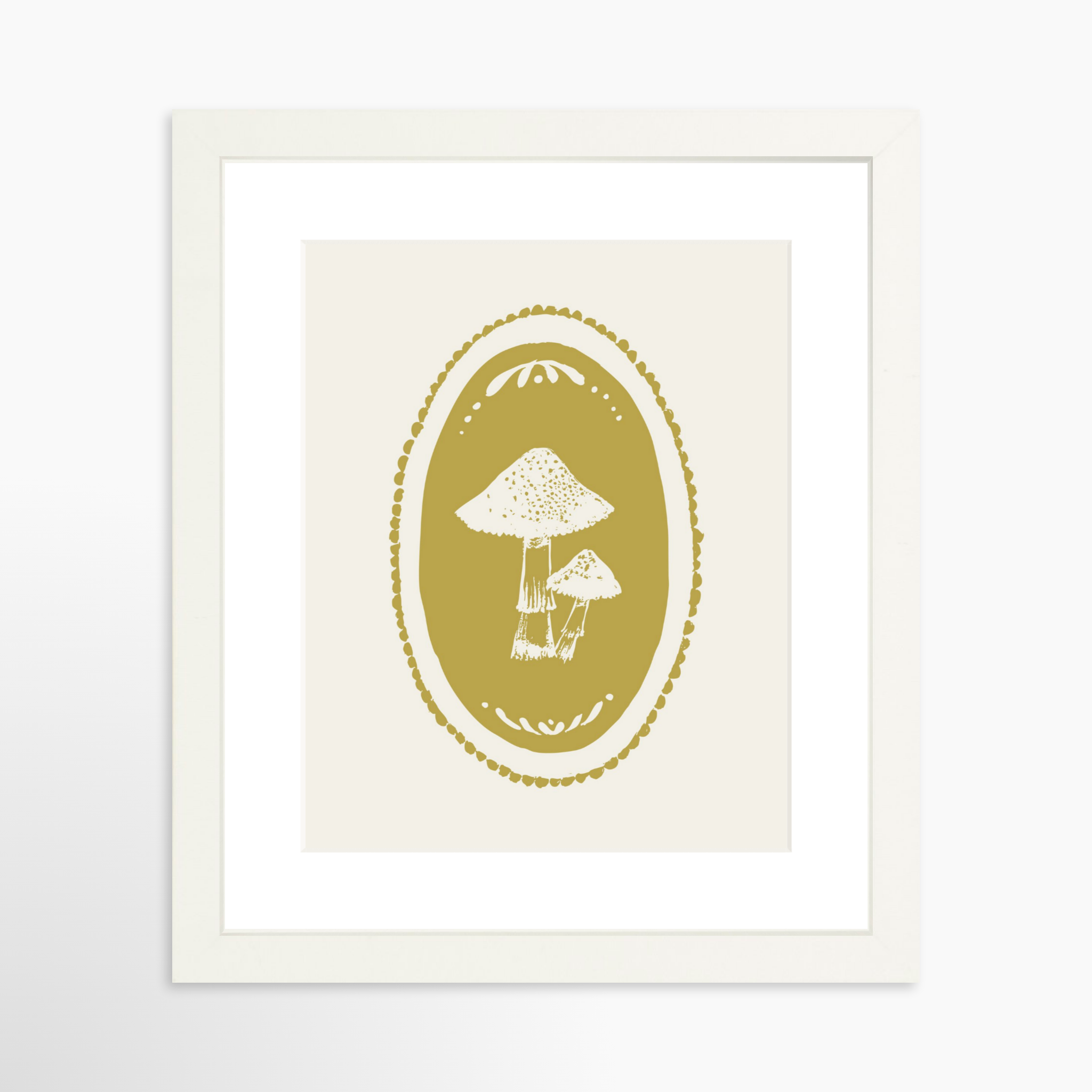 8x10 / White Frame + White Mat