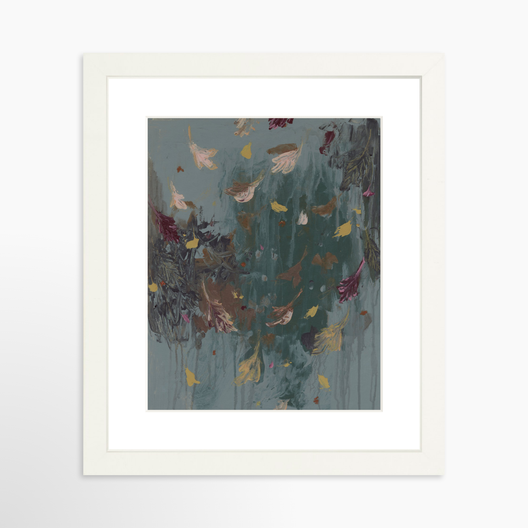 8x10 / White Frame + White Mat