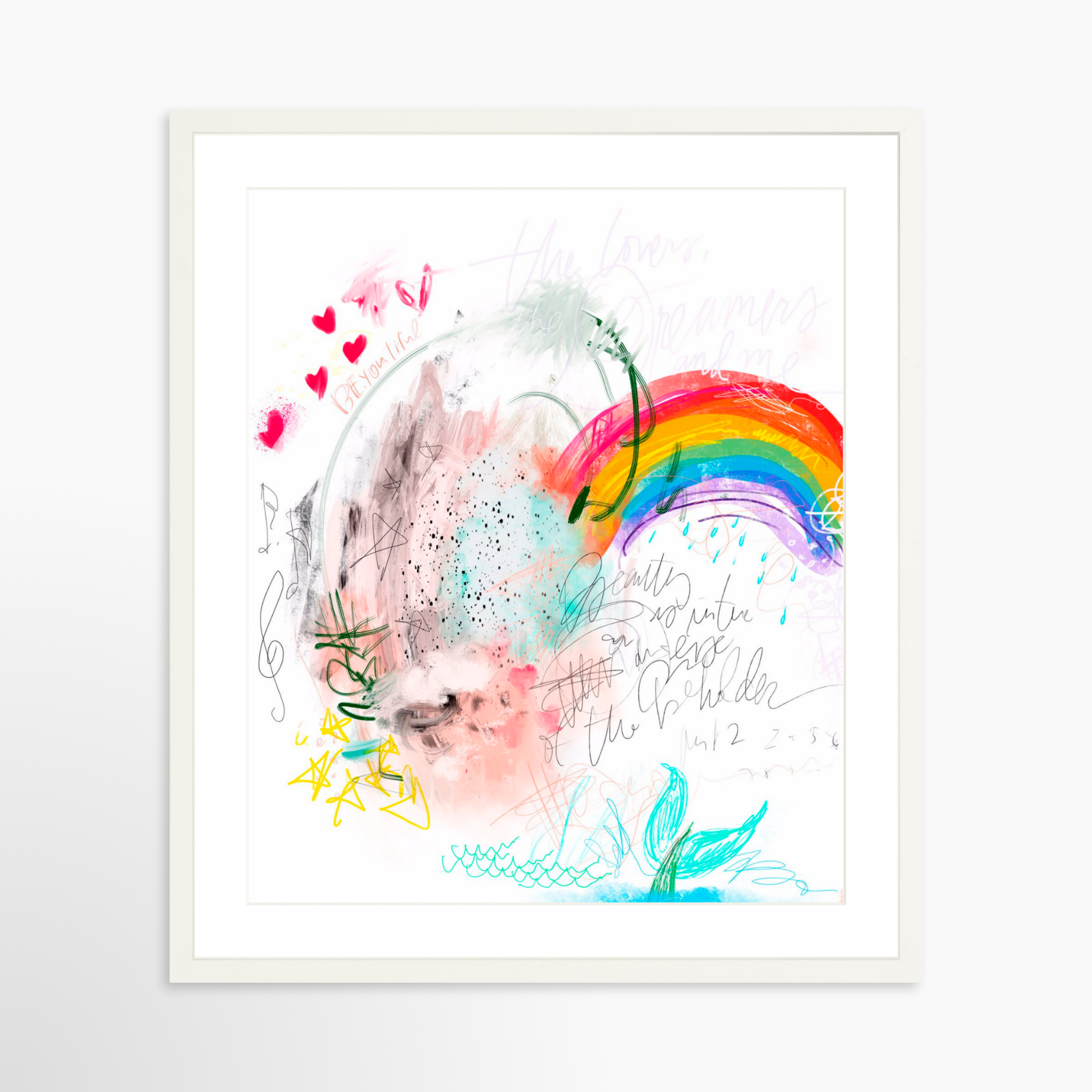 20x25 / White Frame + White Mat