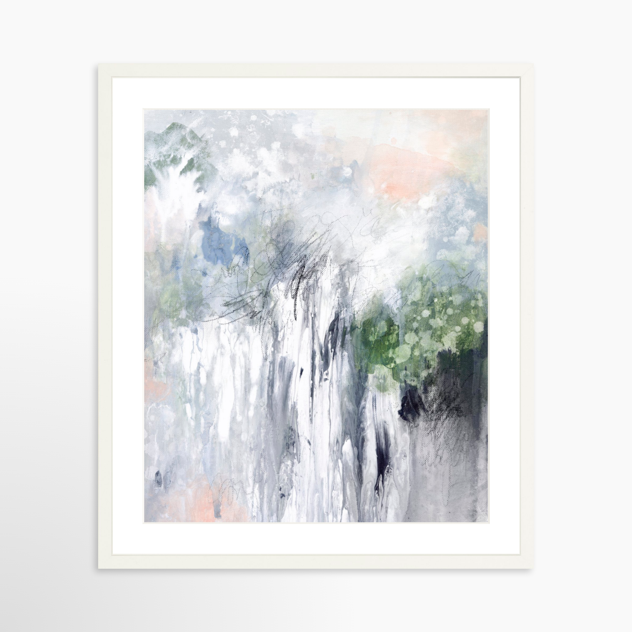 20x25 / White Frame + White Mat