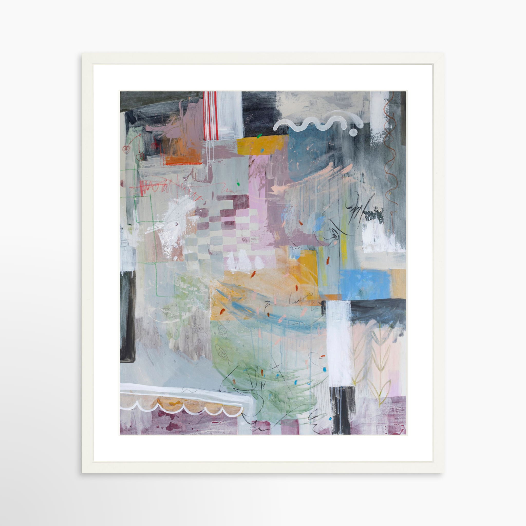 20x25 / White Frame + White Mat