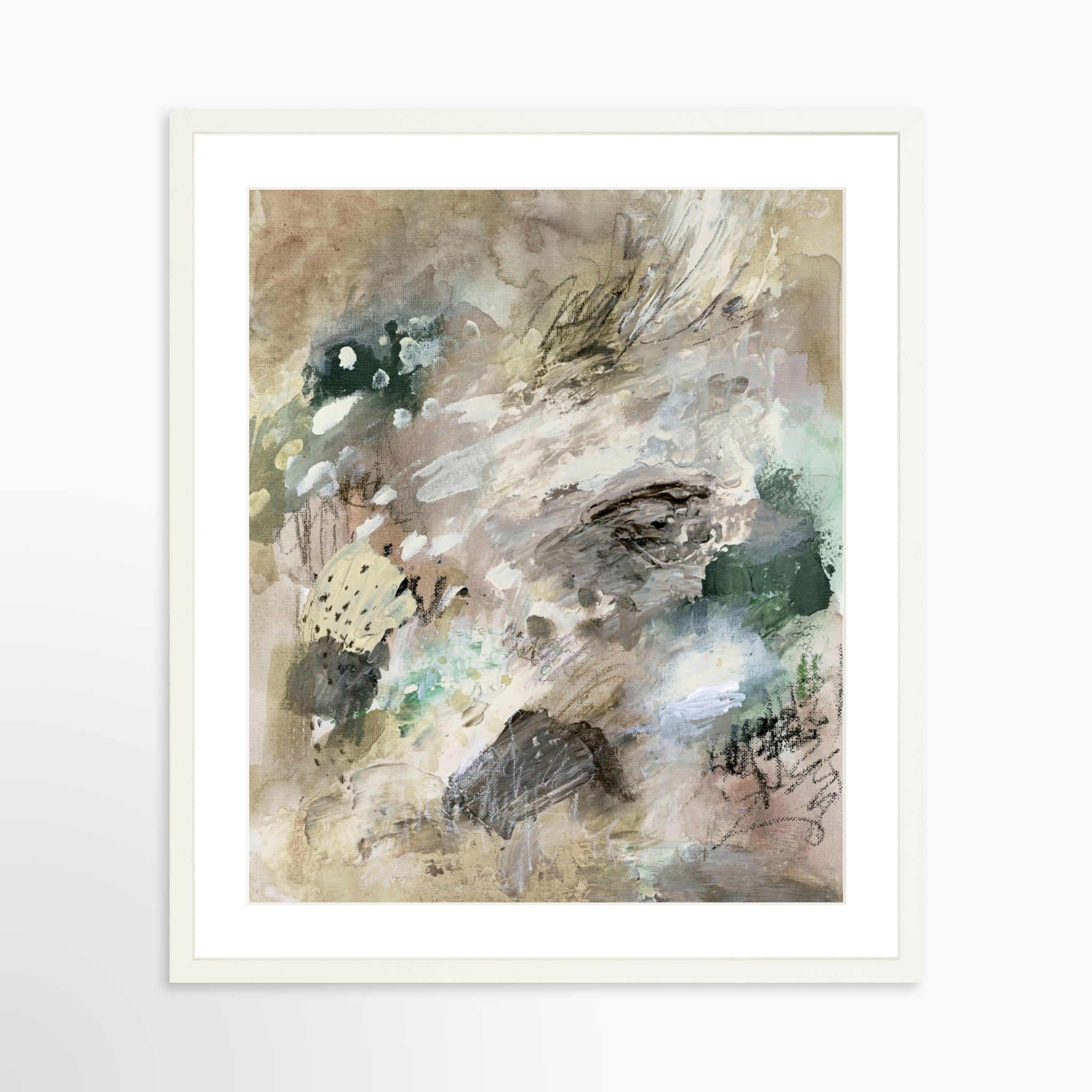 20x25 / White Frame + White Mat