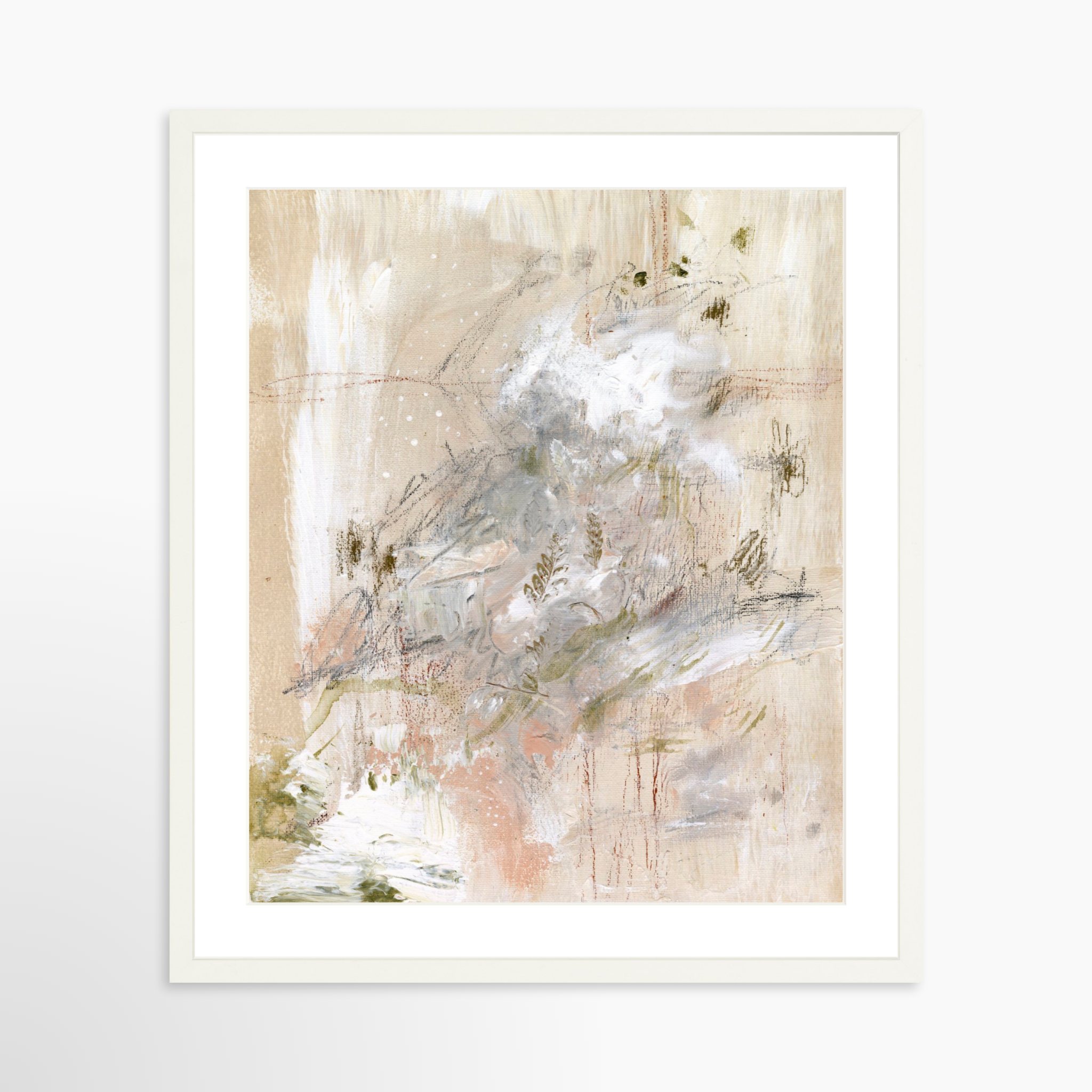 20x25 / White Frame + White Mat