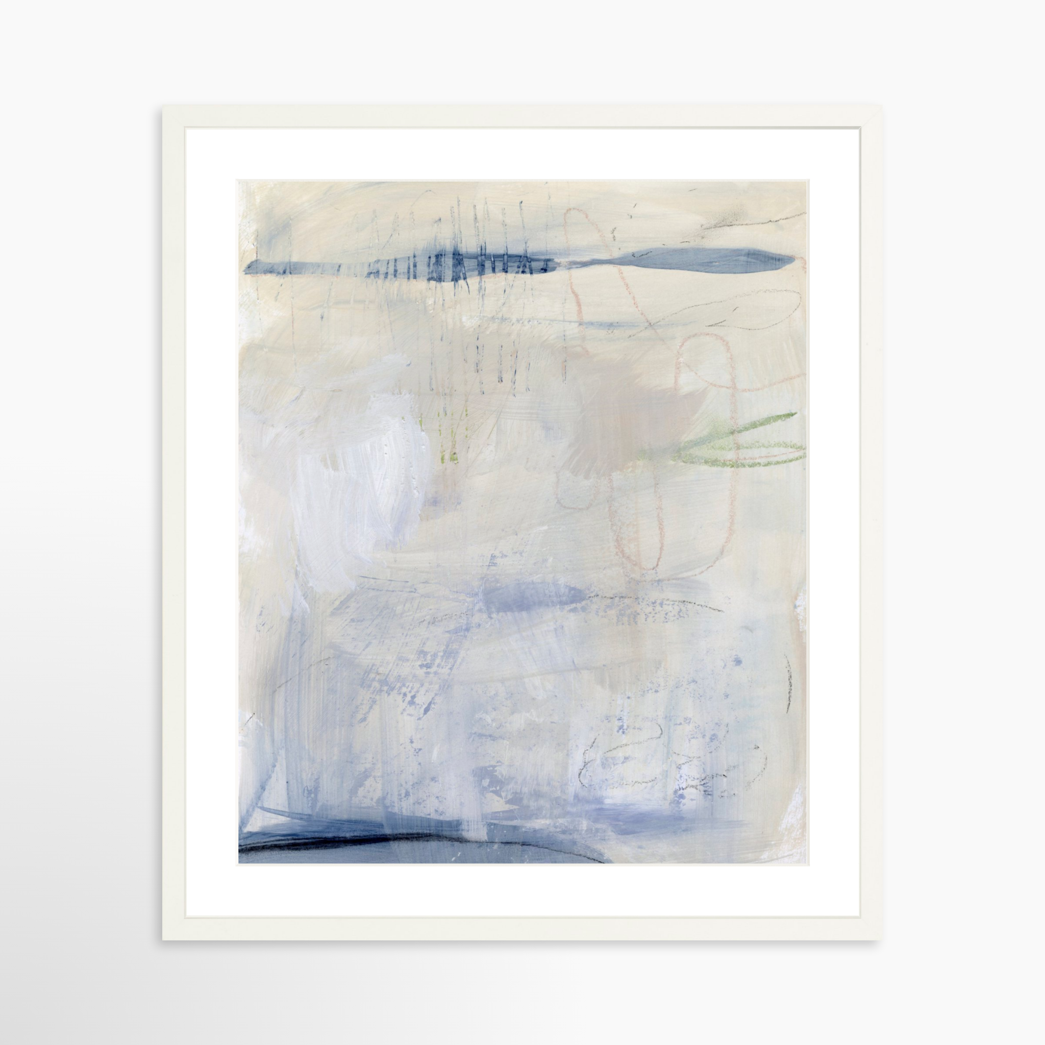 20x25 / White Frame + White Mat