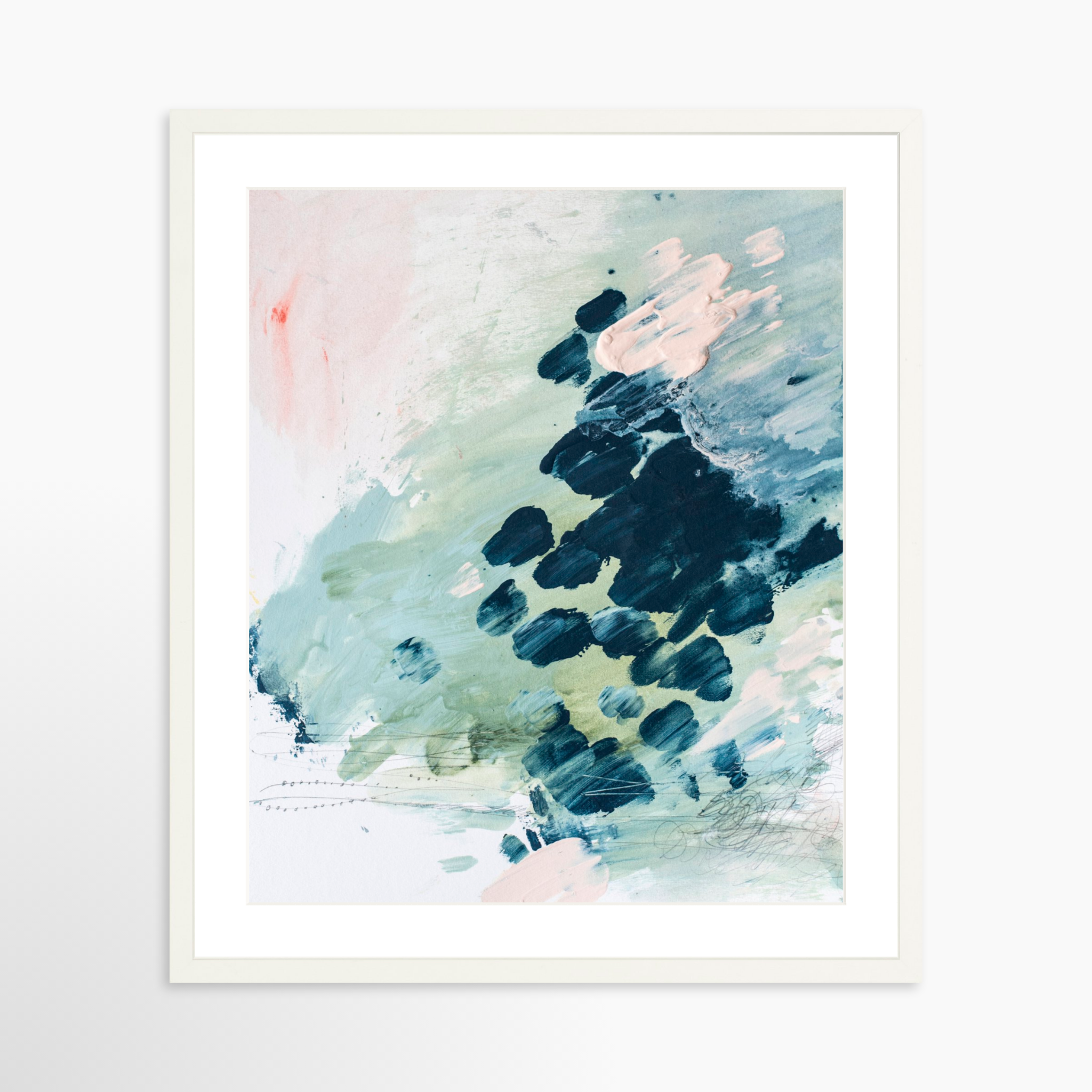 20x25 / White Frame + White Mat