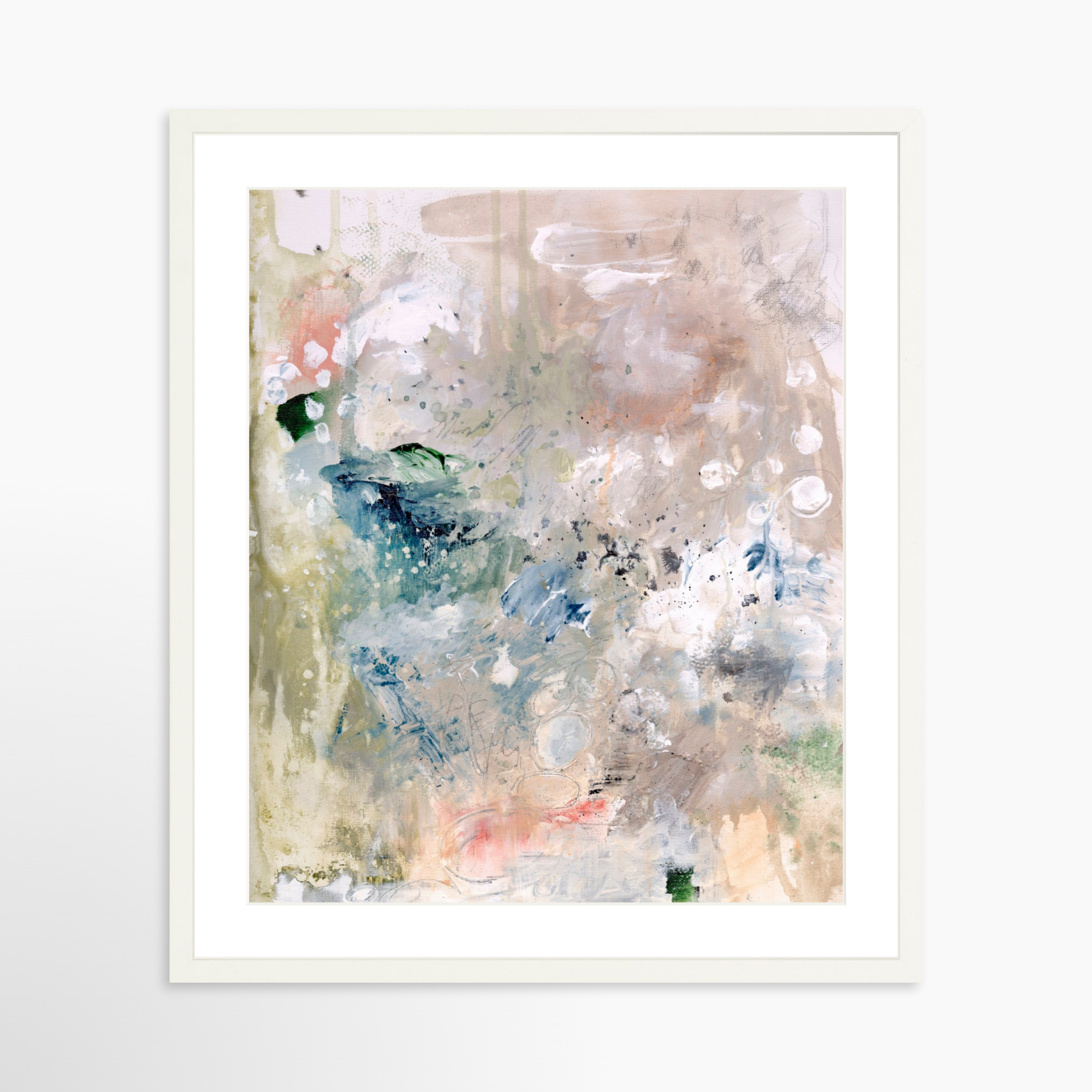 20x25 / White Frame + White Mat