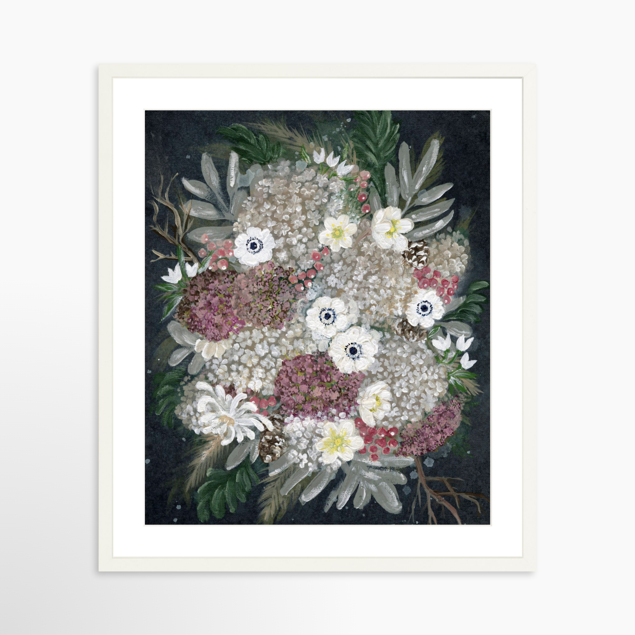 20x25 / White Frame + White Mat