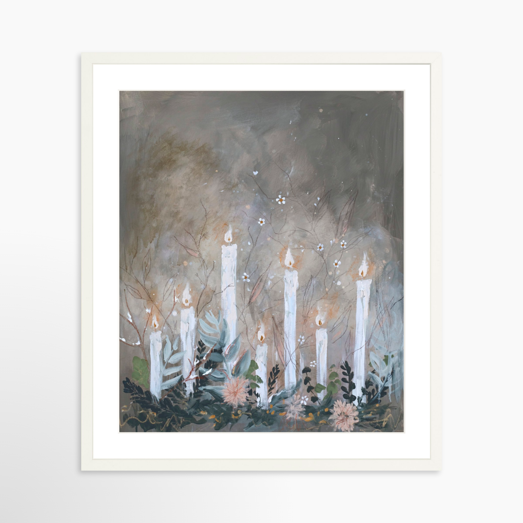 20x25 / White Frame + White Mat