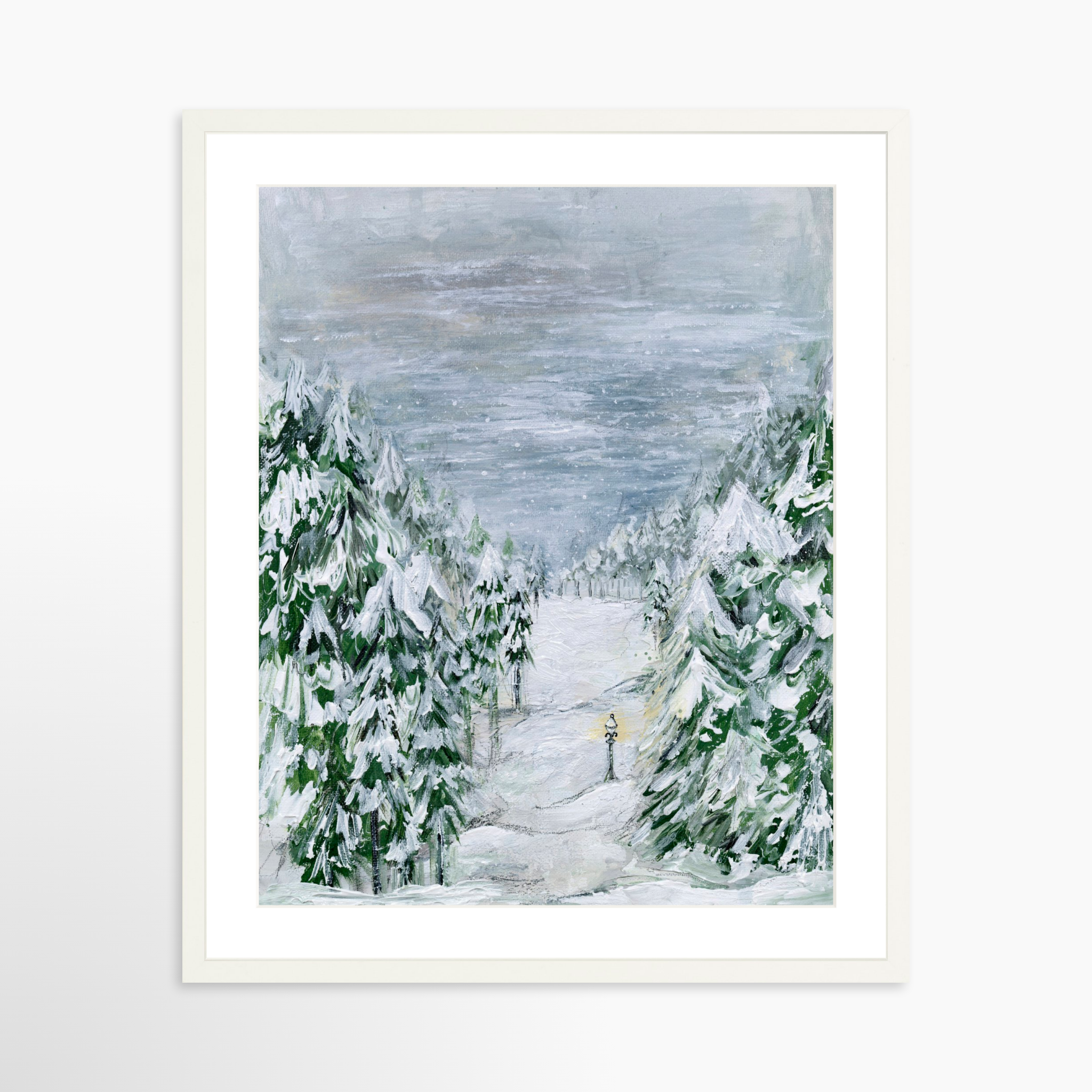 20x25 / White Frame + White Mat