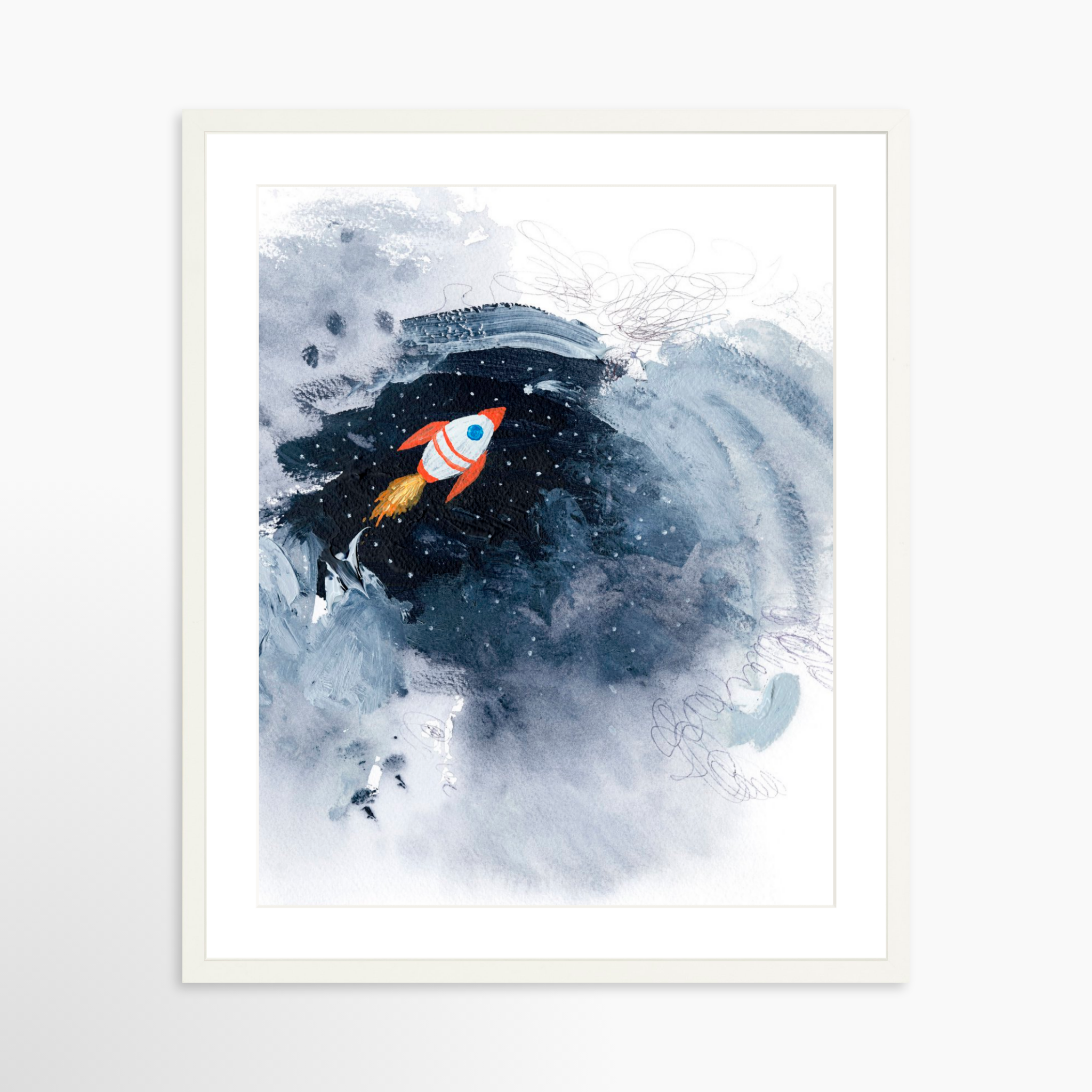 20x25 / White Frame + White Mat