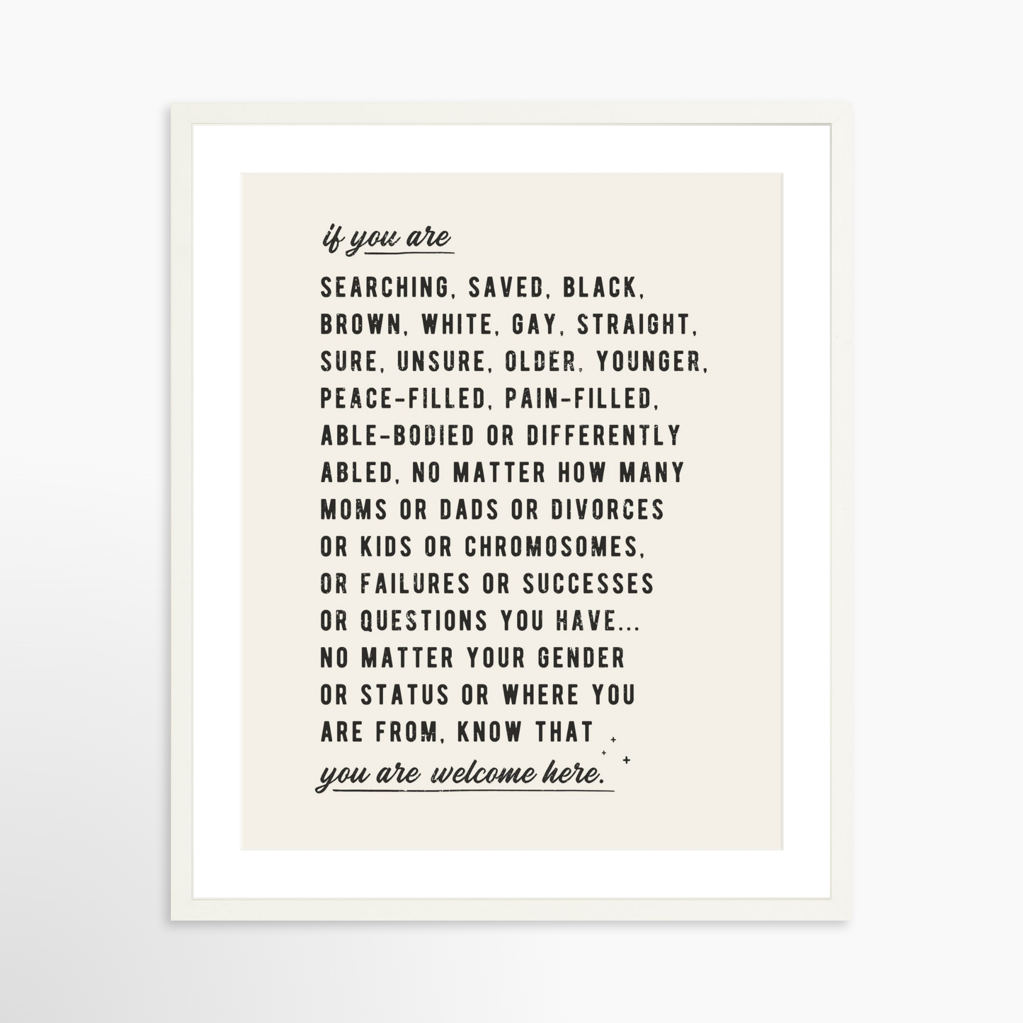20x25 / White Frame + White Mat