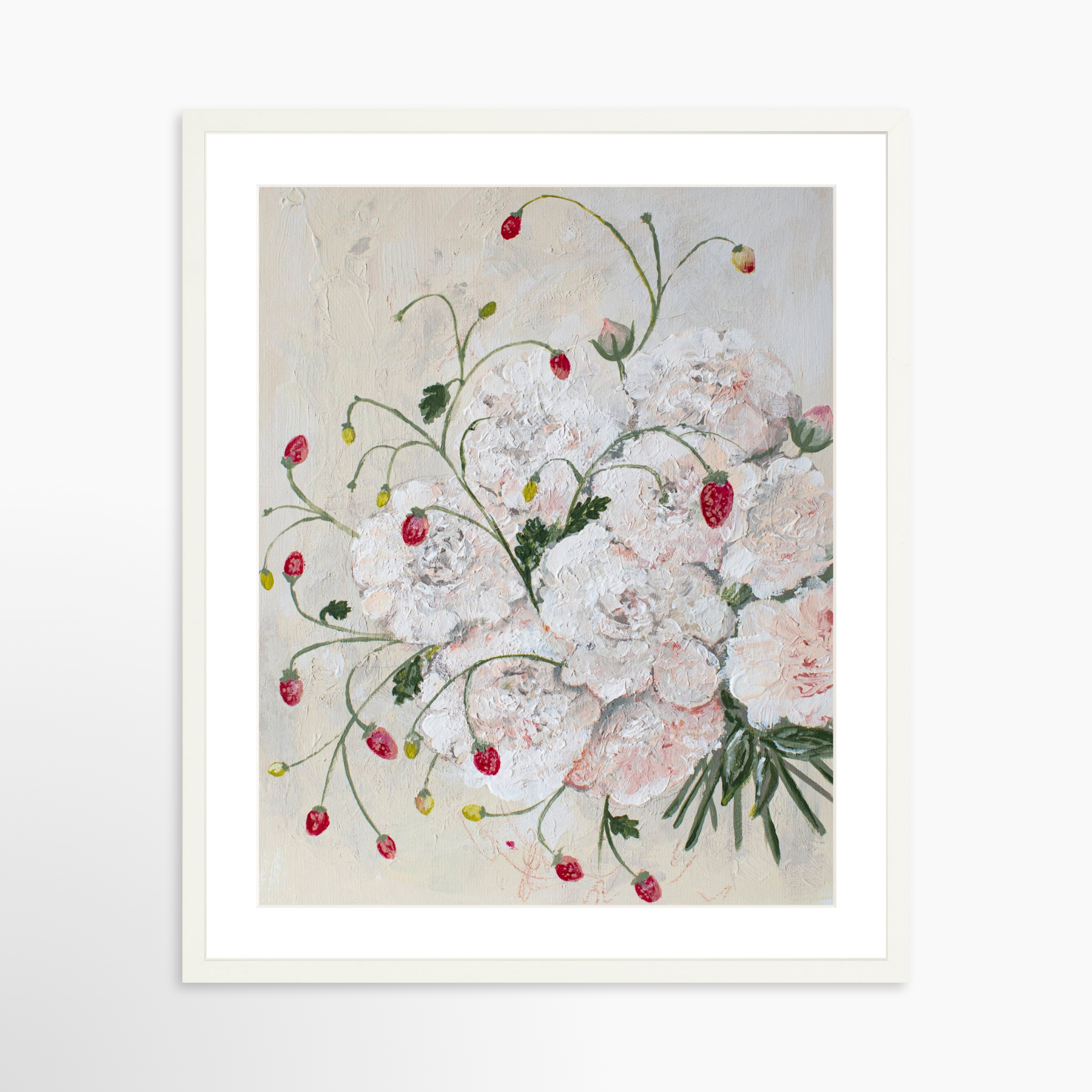 20x25 / White Frame + White Mat