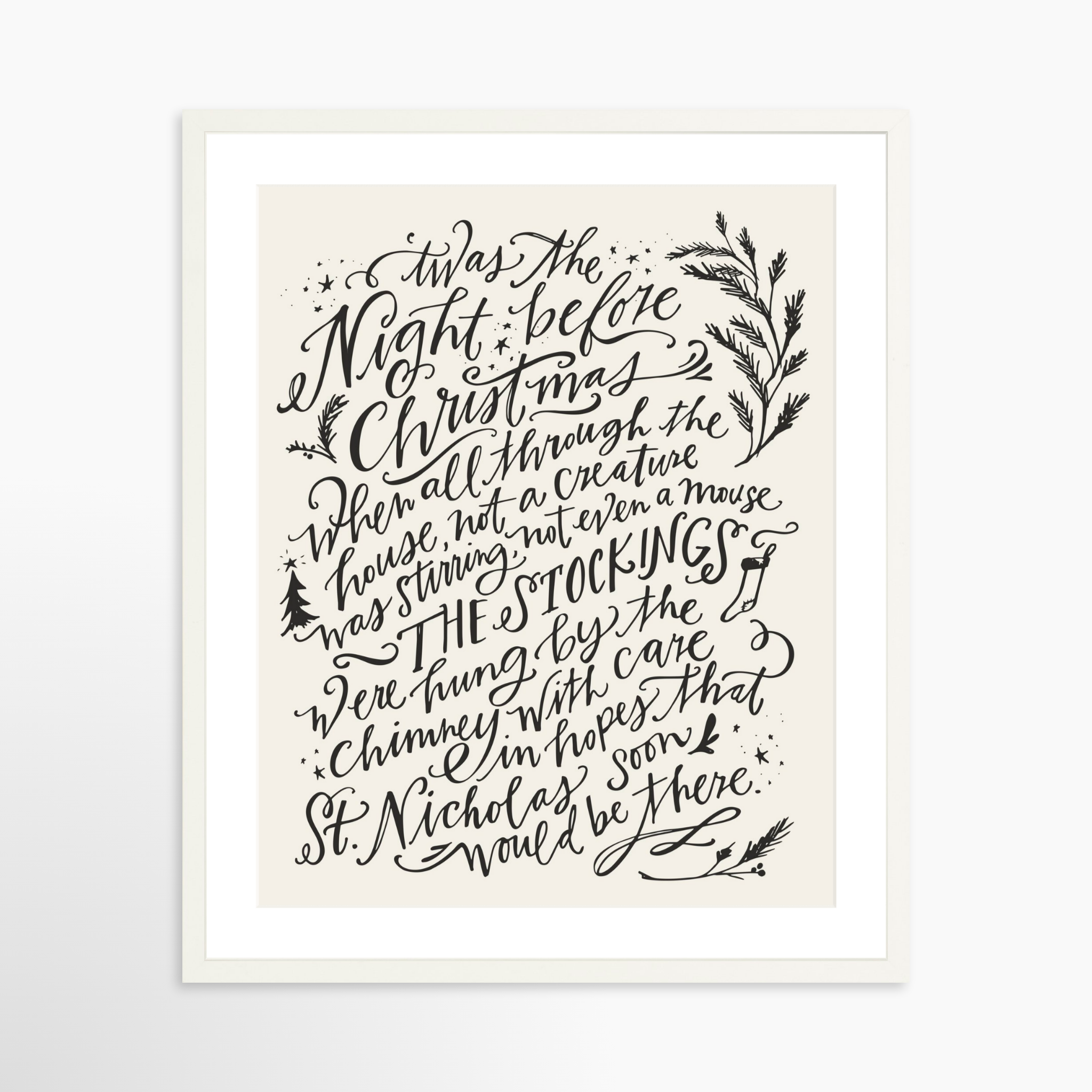 20x25 / White Frame + White Mat