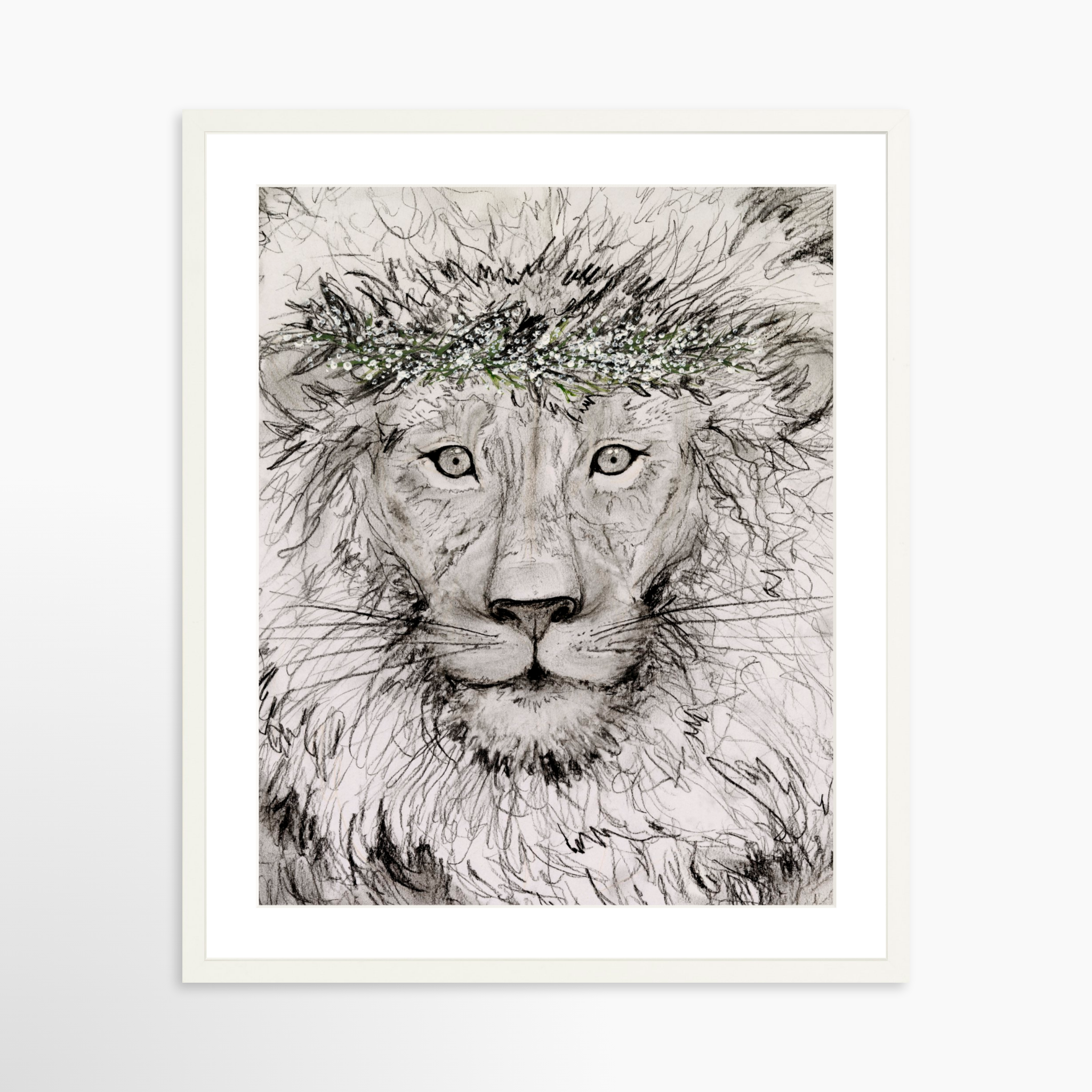 20x25 / White Frame + White Mat