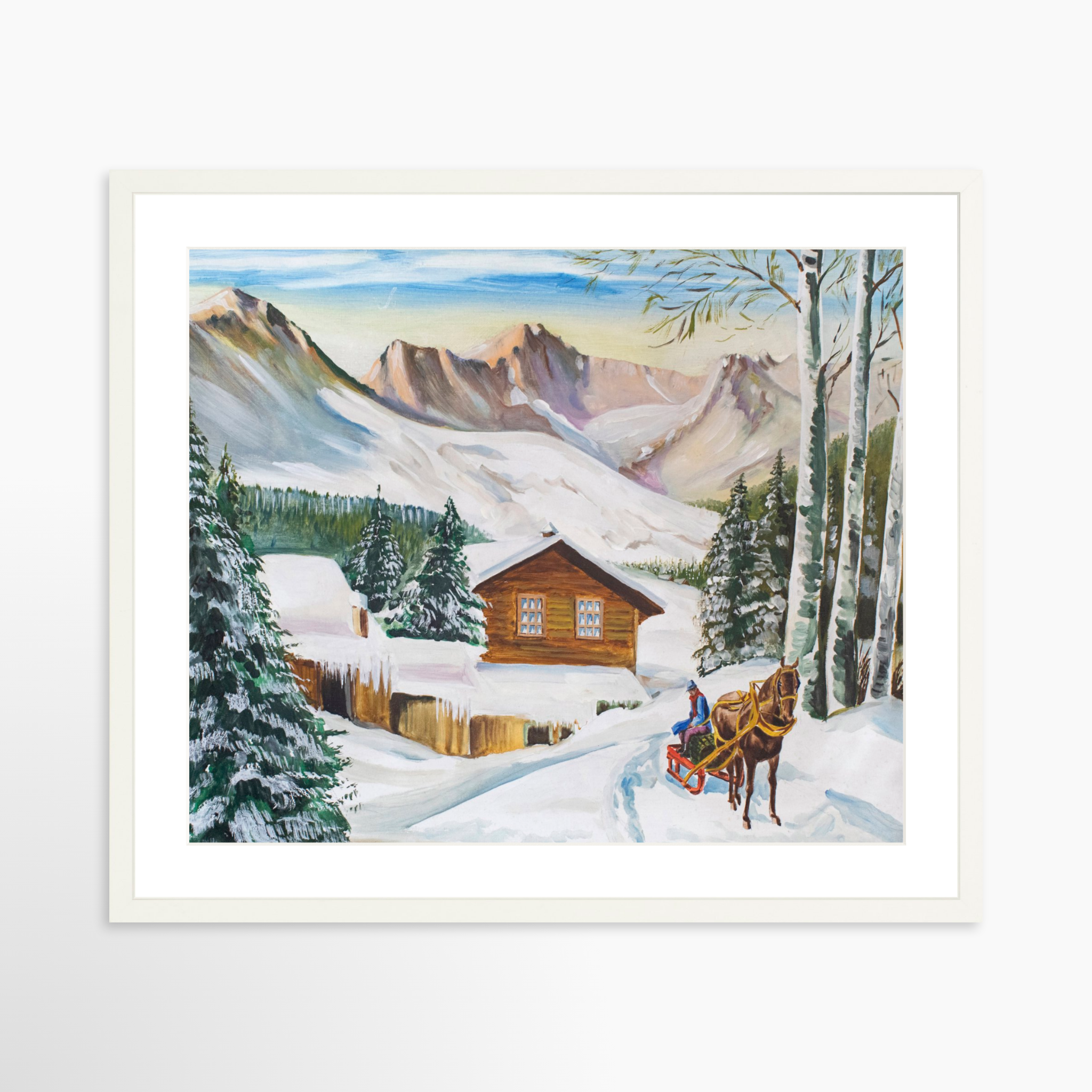 25x20 / White Frame + White Mat