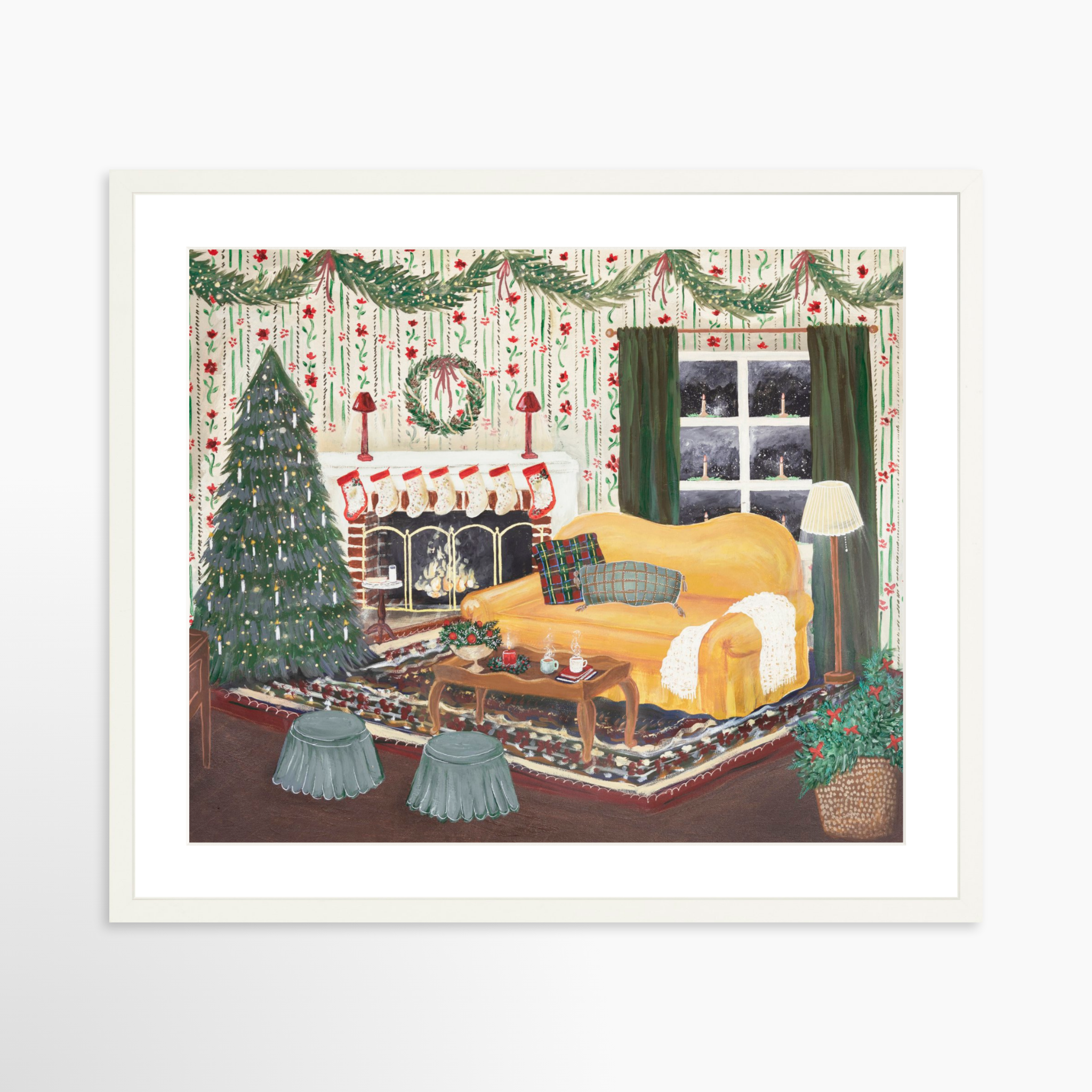 24x20 / White Frame + White Mat