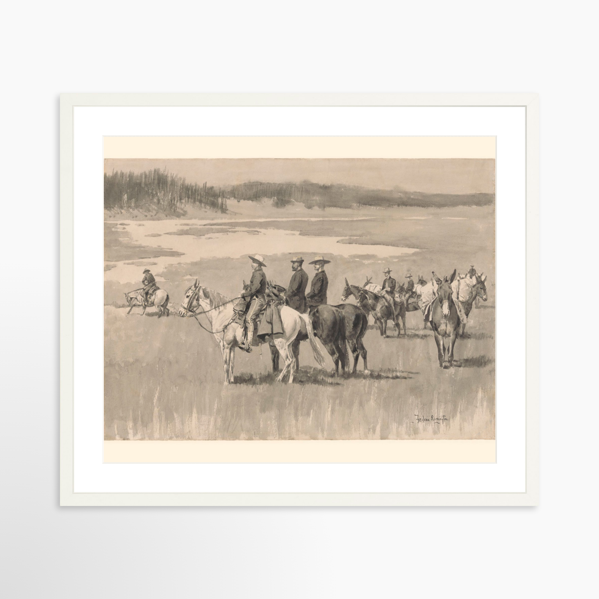 25x20 / White Frame + White Mat