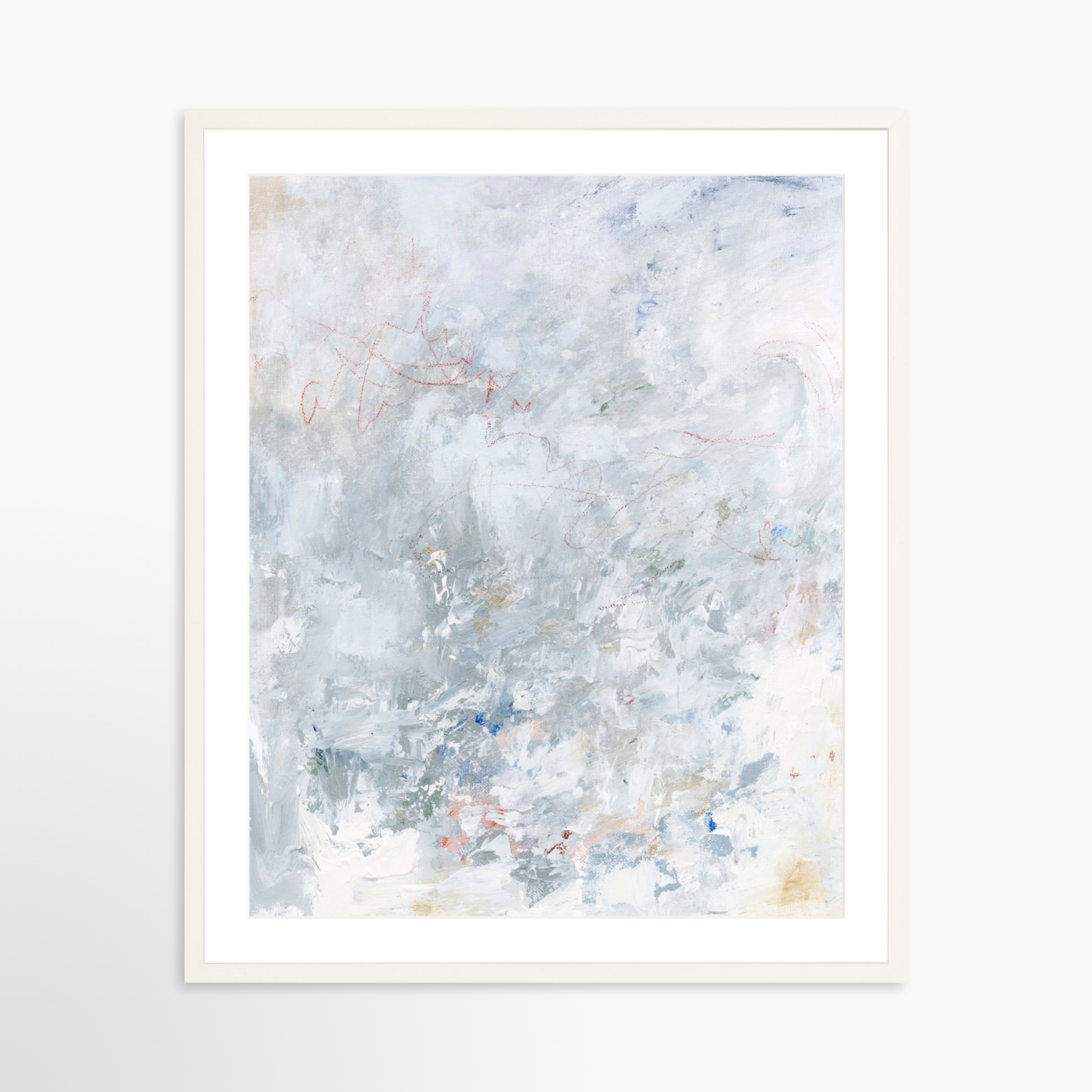 24x30 / White Frame + White Mat