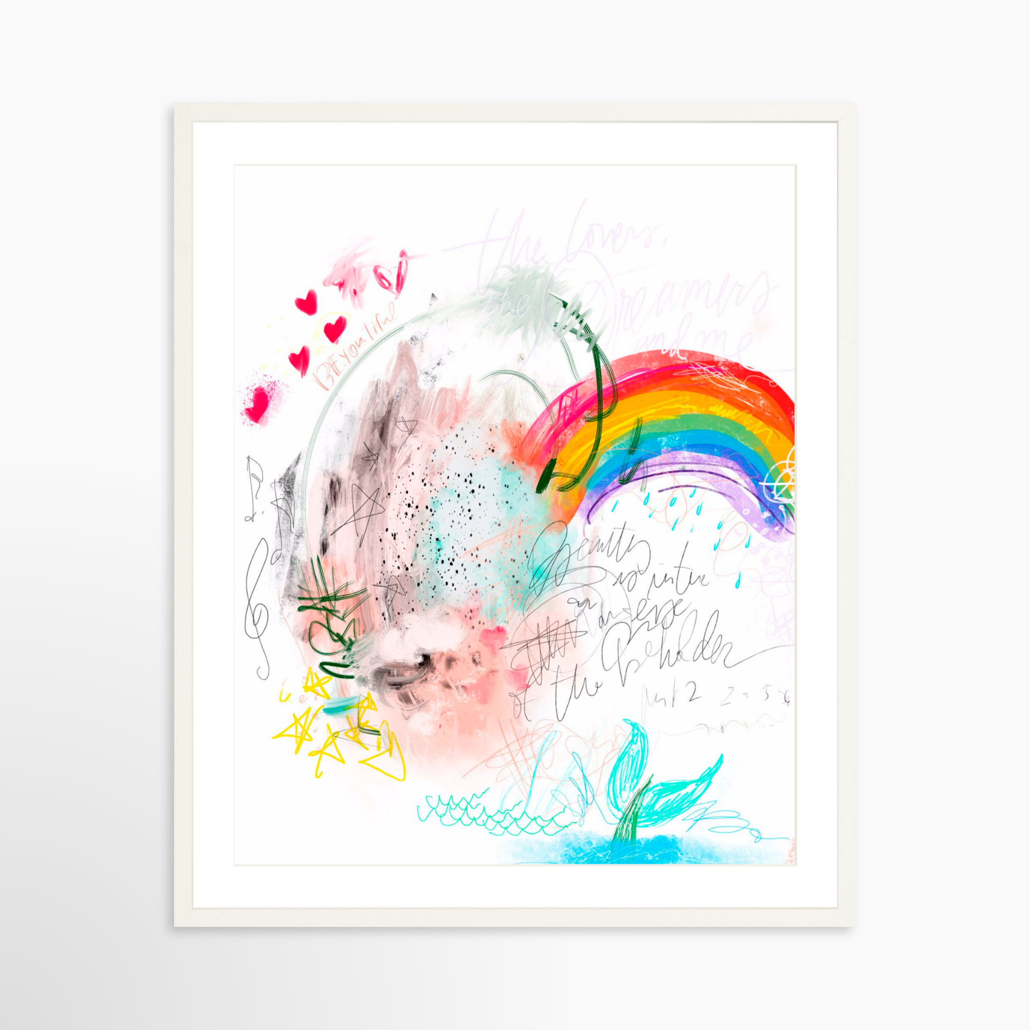 24x30 / White Frame + White Mat